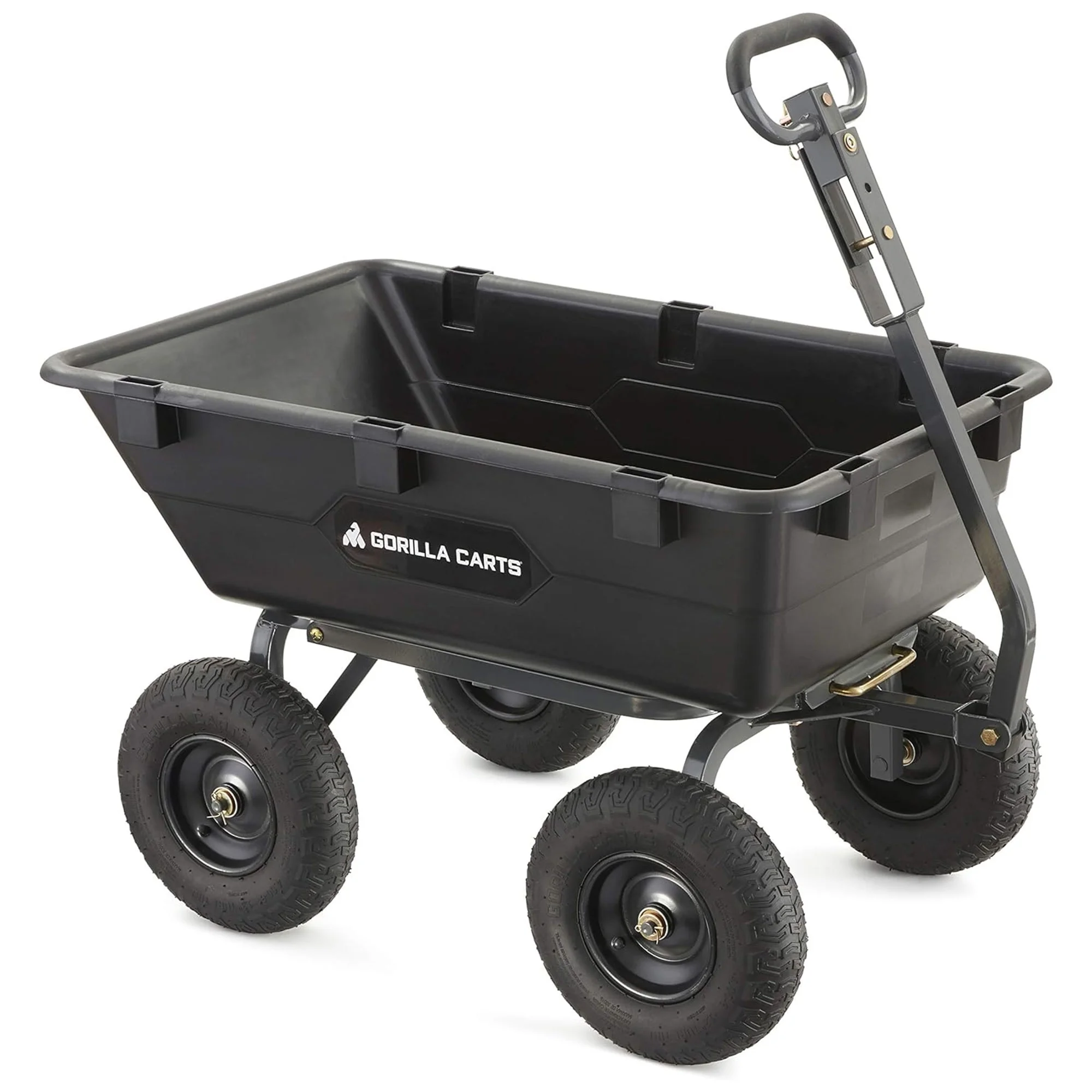 Gorilla Carts 6 Cu Ft Heavy Duty Poly Dump Cart, w/ Steel Frame, Black - John Pierce Auto Care