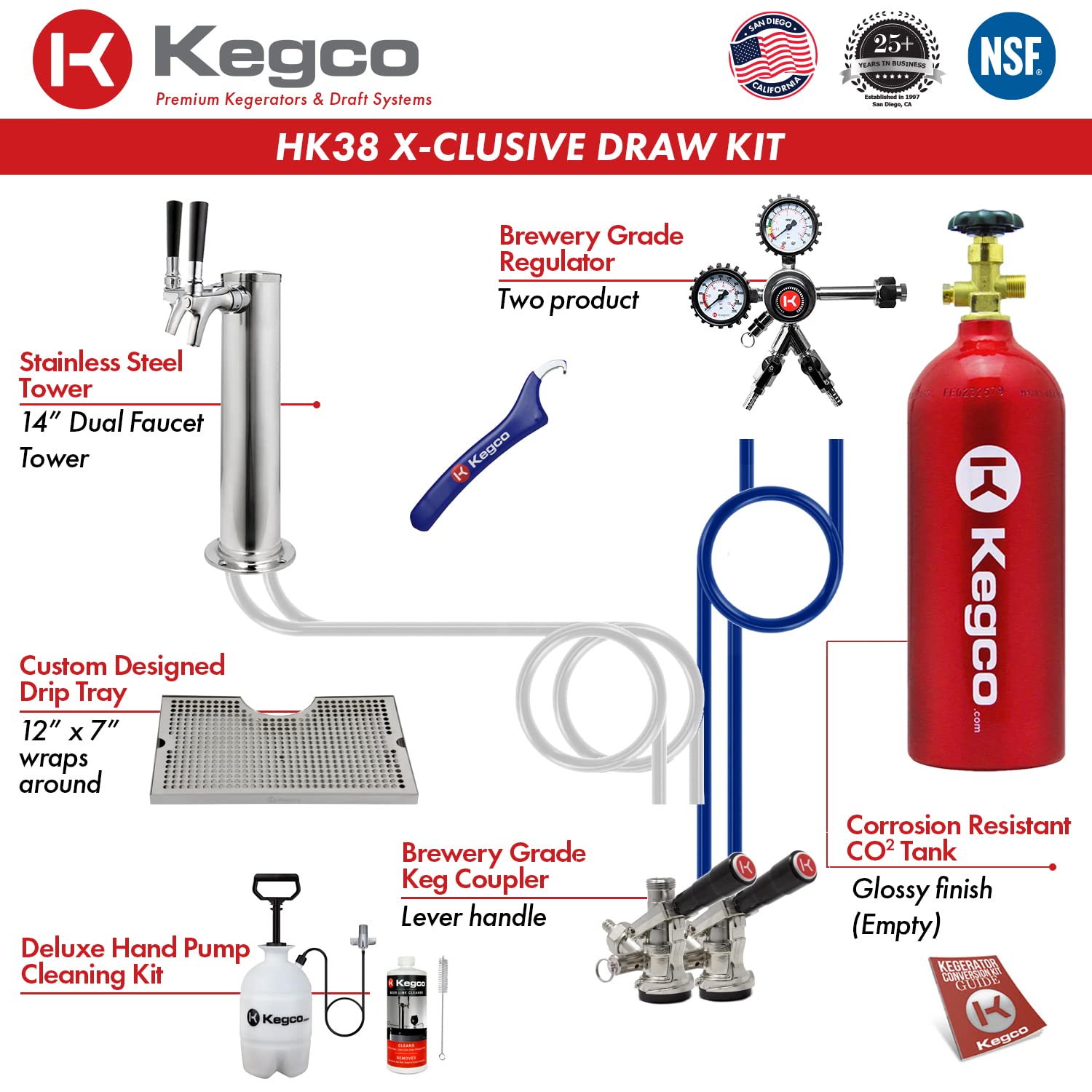 Kegco HK38BSU-2 Dual Faucet Under-Counter Kegerator - John Pierce Auto Care