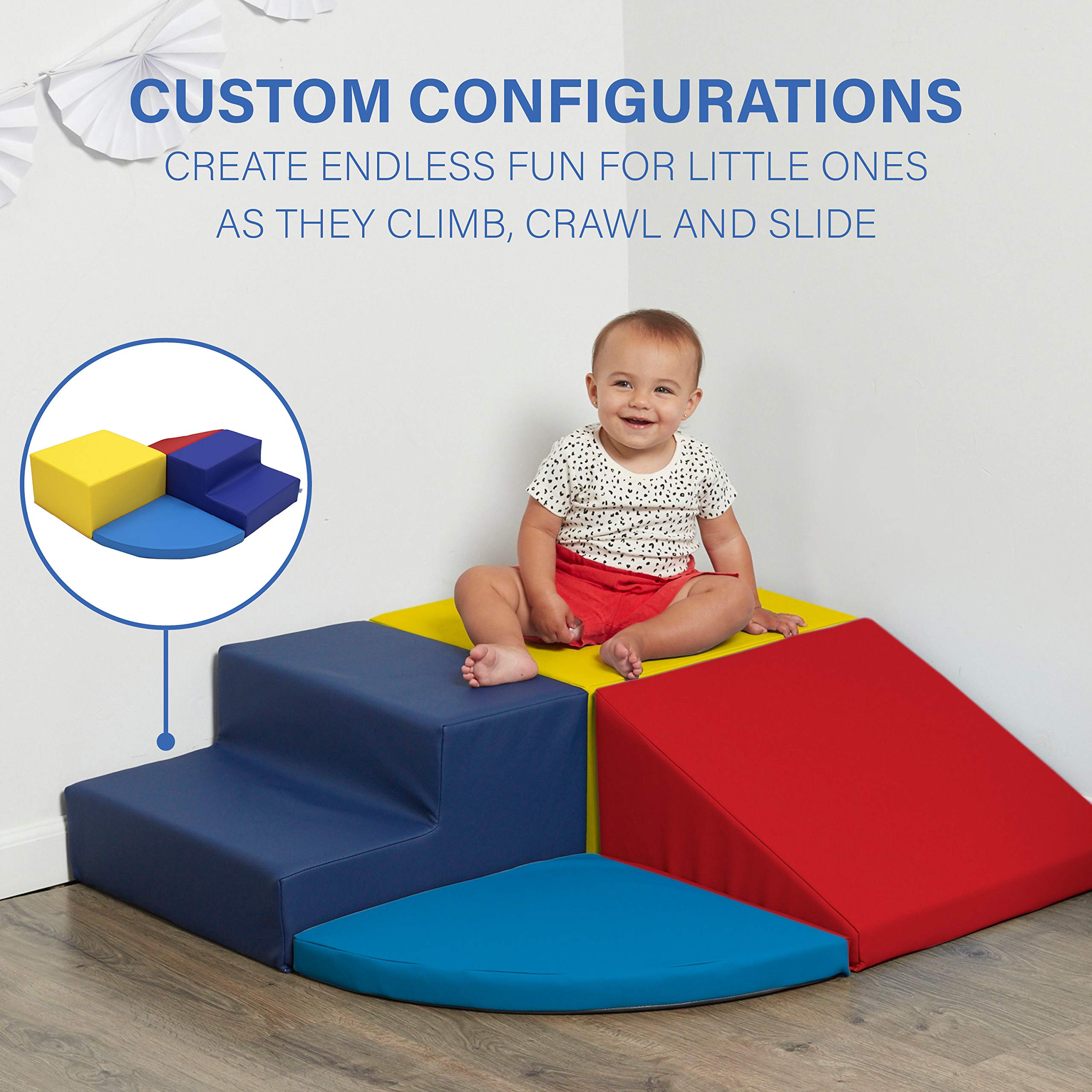 Factory Direct Partners SoftScape 4-Piece Corner Climber (Blue/Red) - John Pierce Auto Care