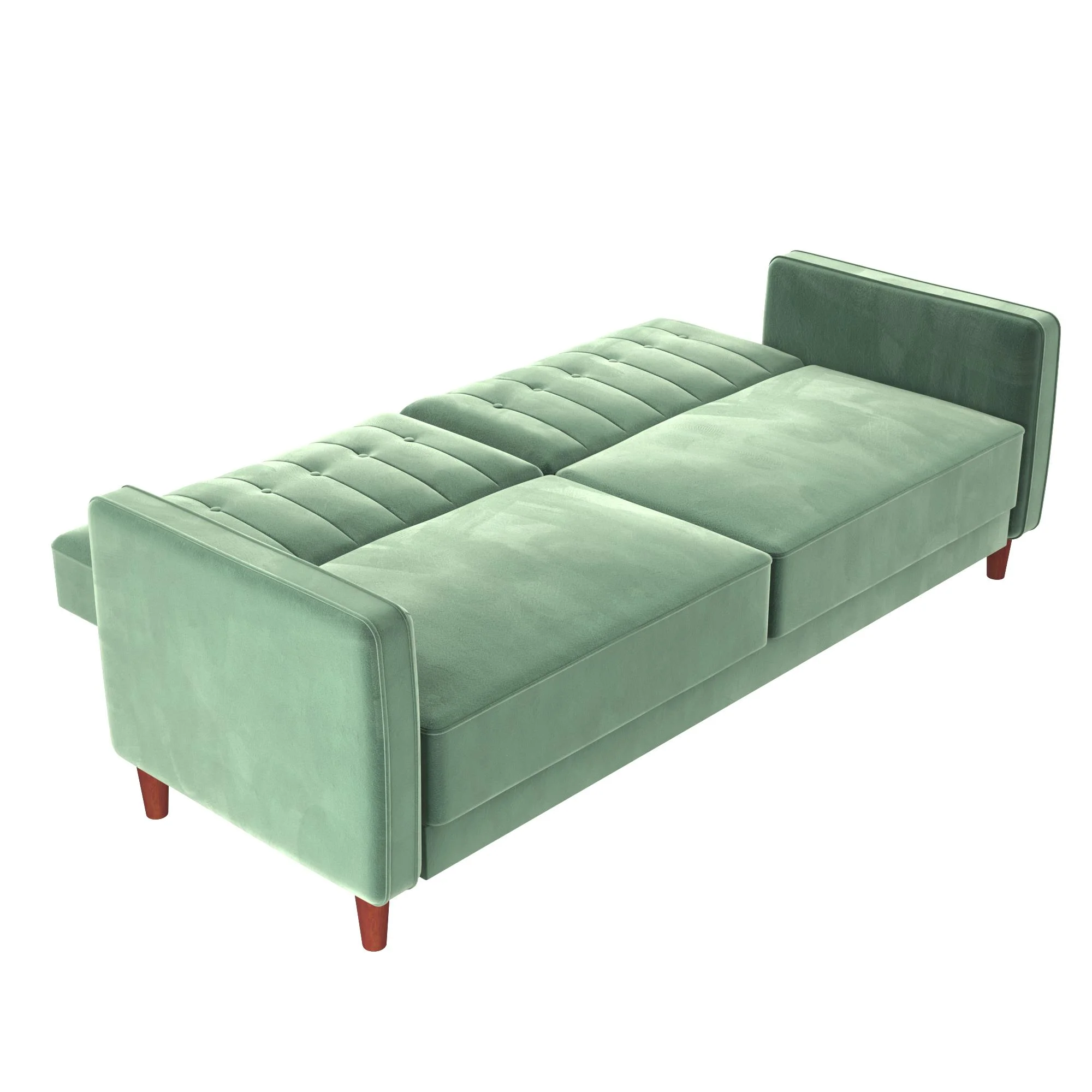 DHP Pin Tufted Transitional Futon, Light Green Velvet - John Pierce Auto Care