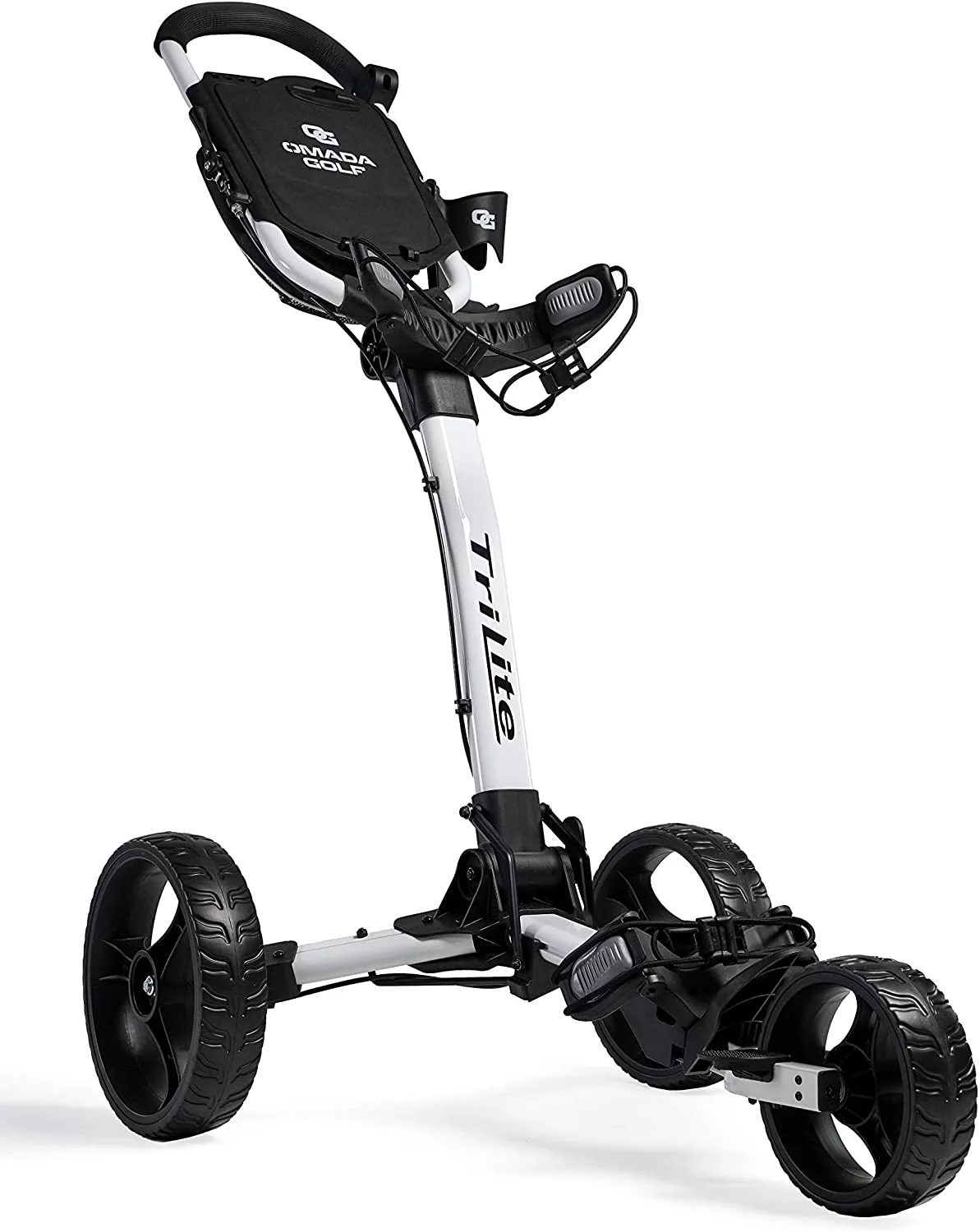 Omada Golf TriLite Golf Push Cart - (White/Black) - John Pierce Auto Care