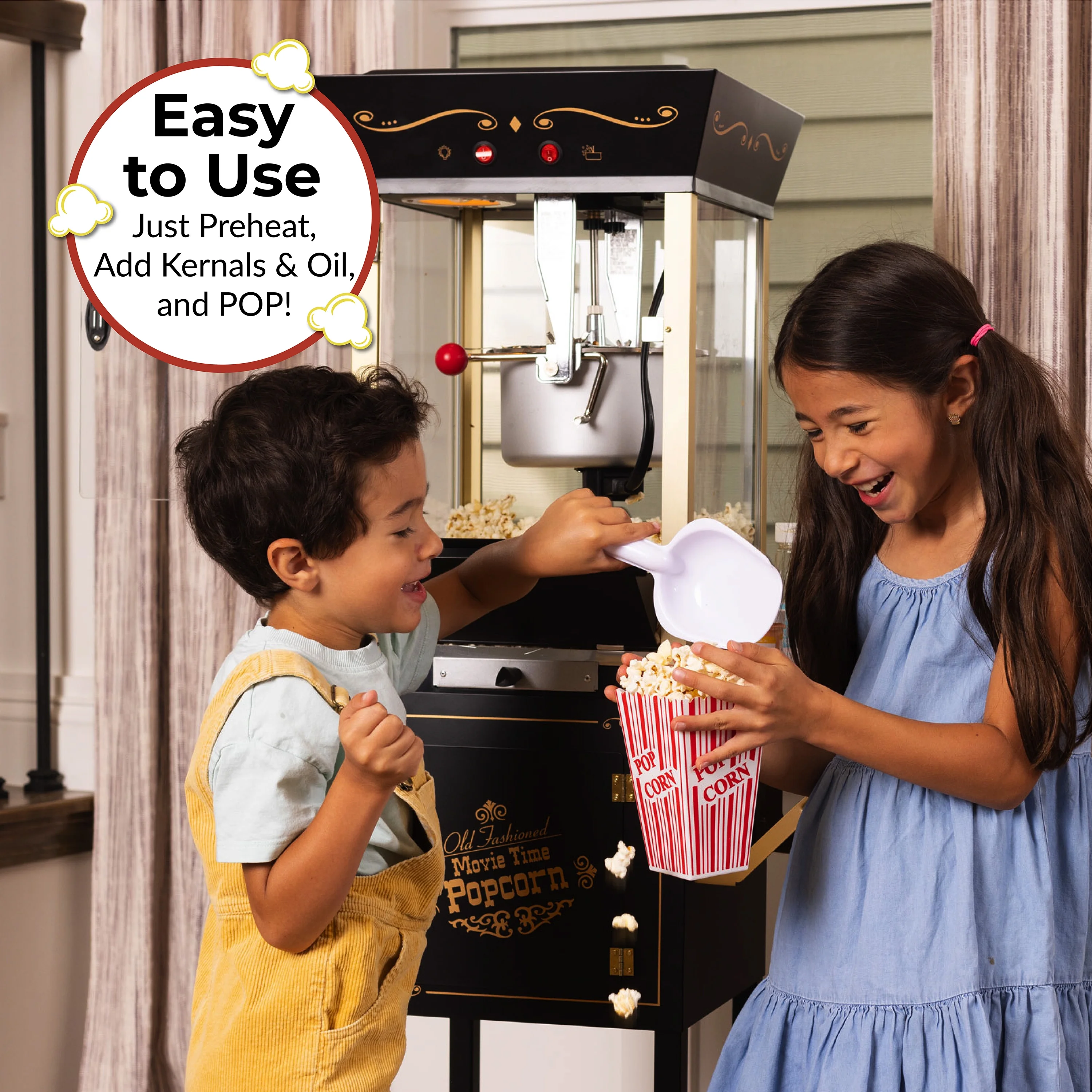Nostalgia Appliances Popcorn Cart Vintage Movie Theatre Popcorn Machine, Navy - John Pierce Auto Care