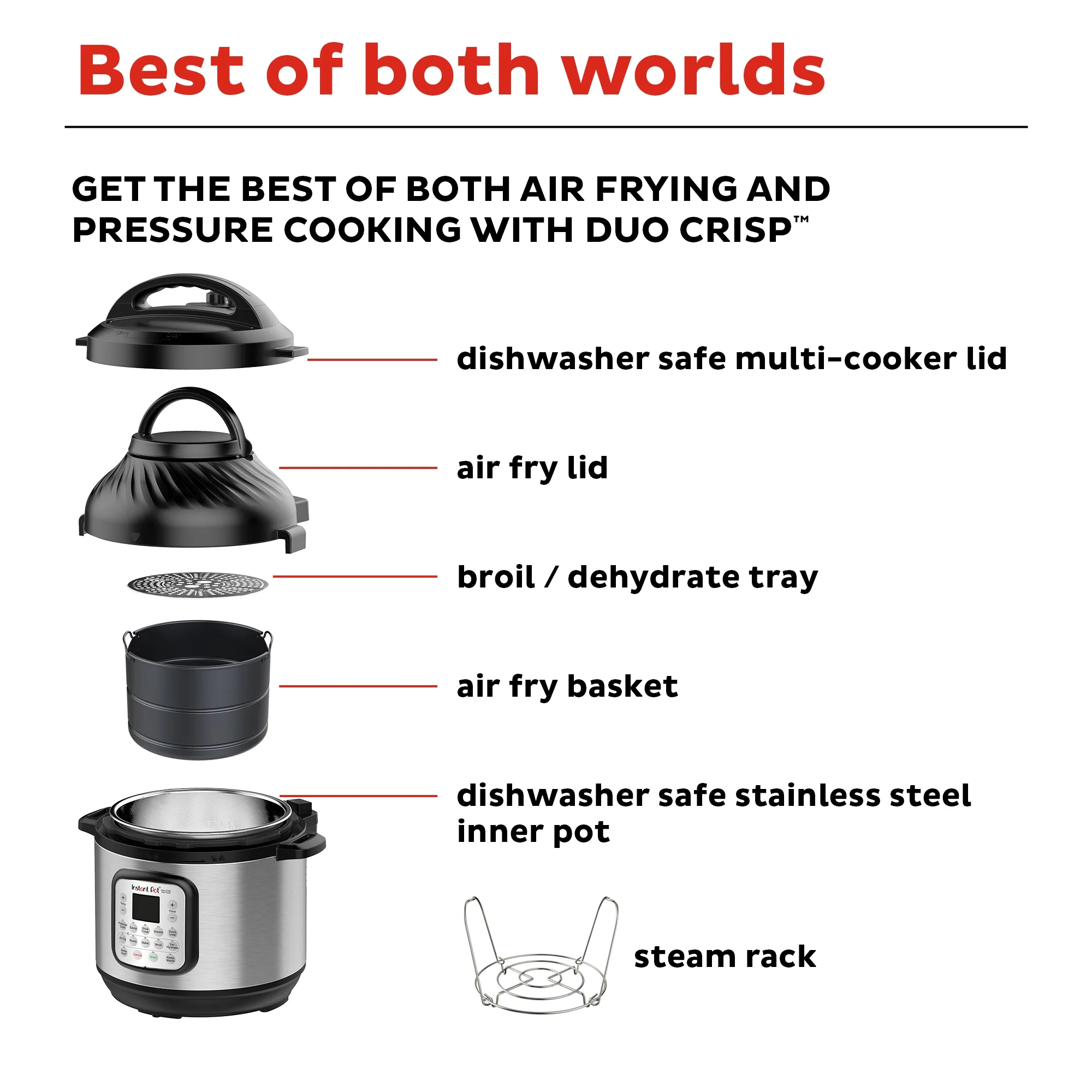 Instant Pot Duo Crisp 11-in-1 Air Fryer and Electric Pressure Cooker Combo with Multicooker Lids that Air Fries, Steams, Slow Cooks, Sautés, Dehydrates and More, Free App With 1900 Recipes, 8 Quart - John Pierce Auto Care