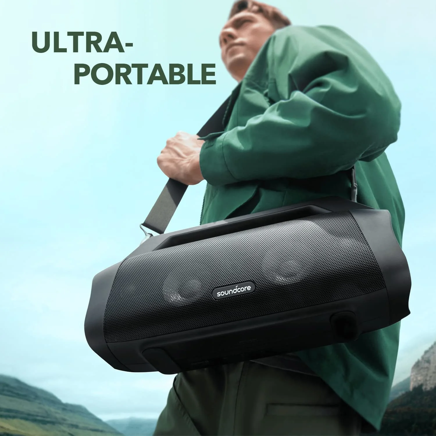 Soundcore Anker Motion Boom Plus Outdoor Bluetooth Speaker,80W Booming Sound,Portable with Strap for Camping - John Pierce Auto Care
