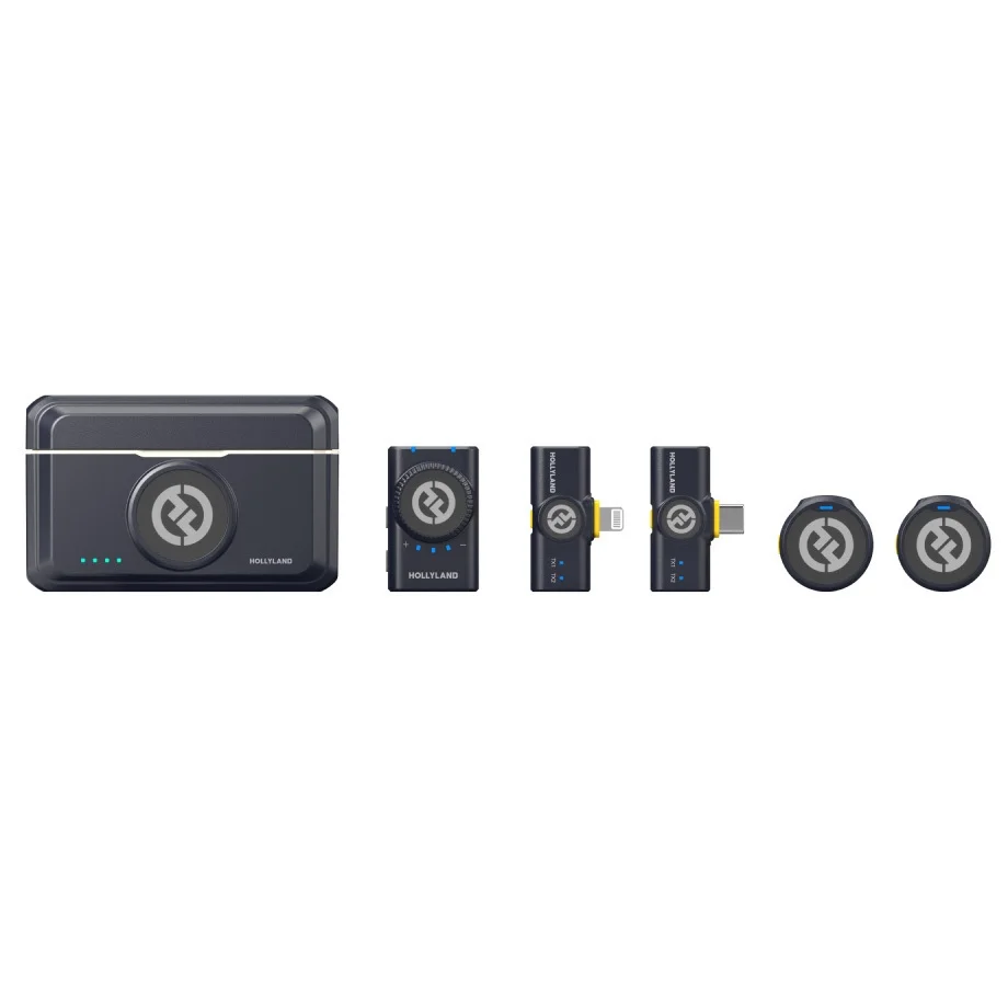 Hollyland LARK M2 DUO 2-Person Wireless Combo Microphone System (2.4 GHz, Shine Charcoal) - John Pierce Auto Care