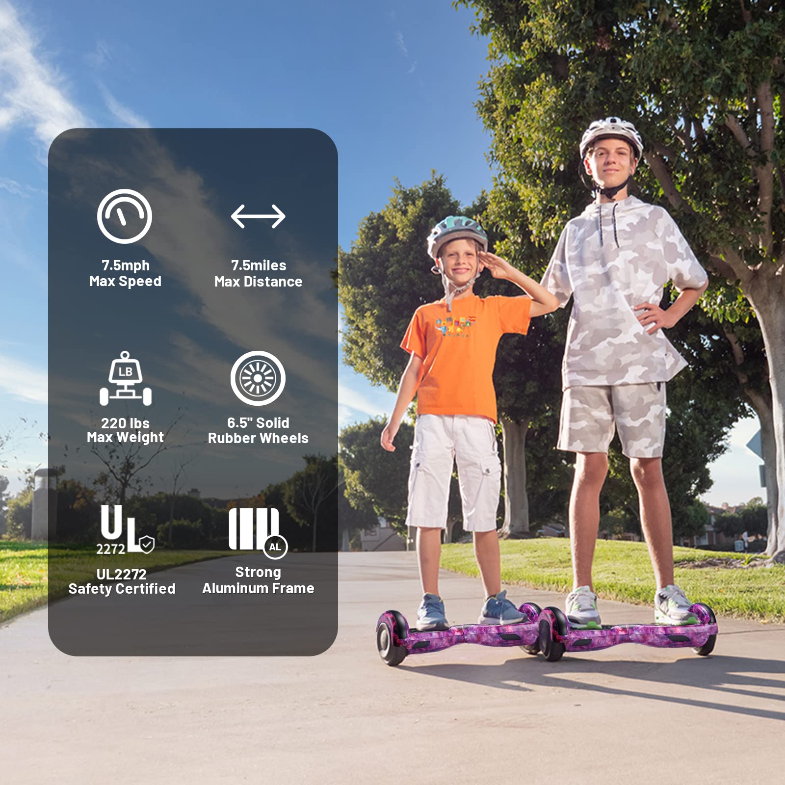 SIMATE Self-Balancing Hoverboard with Bluetooth and LED Lights - John Pierce Auto Care