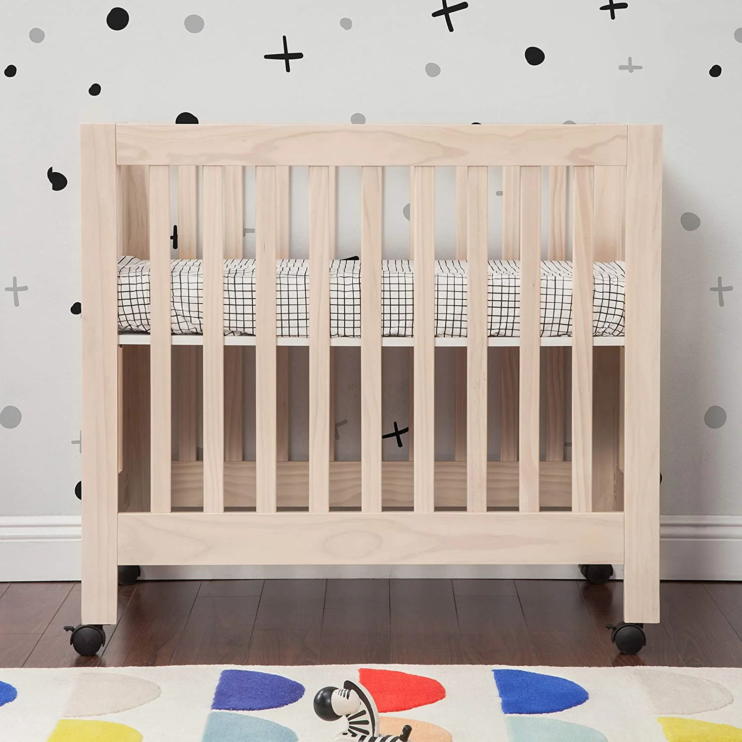 Babyletto Origami Mini Portable Crib Folding with Wheels in Honey, 2 Adjustable Mattress Positions, Greenguard Gold Certified - John Pierce Auto Care