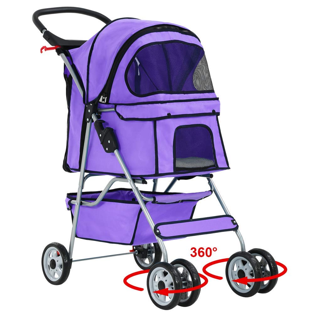 BestPet Folding 3-Wheel Travel Pet Stroller and Carrier - John Pierce Auto Care