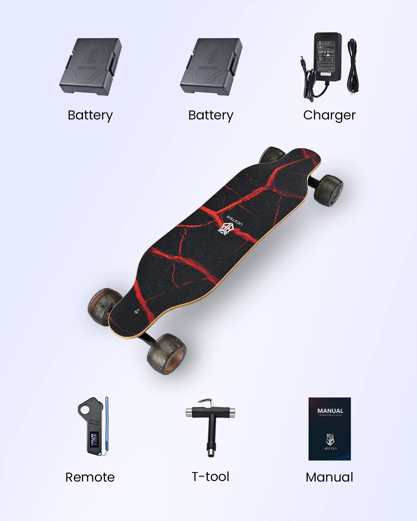 UDITER Electric Longboard Skateboard with Removable Battery - John Pierce Auto Care