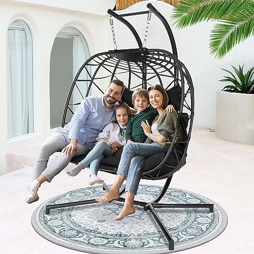 NICESOUL Wicker Rattan Hanging Swing Egg Chair with Stand - John Pierce Auto Care