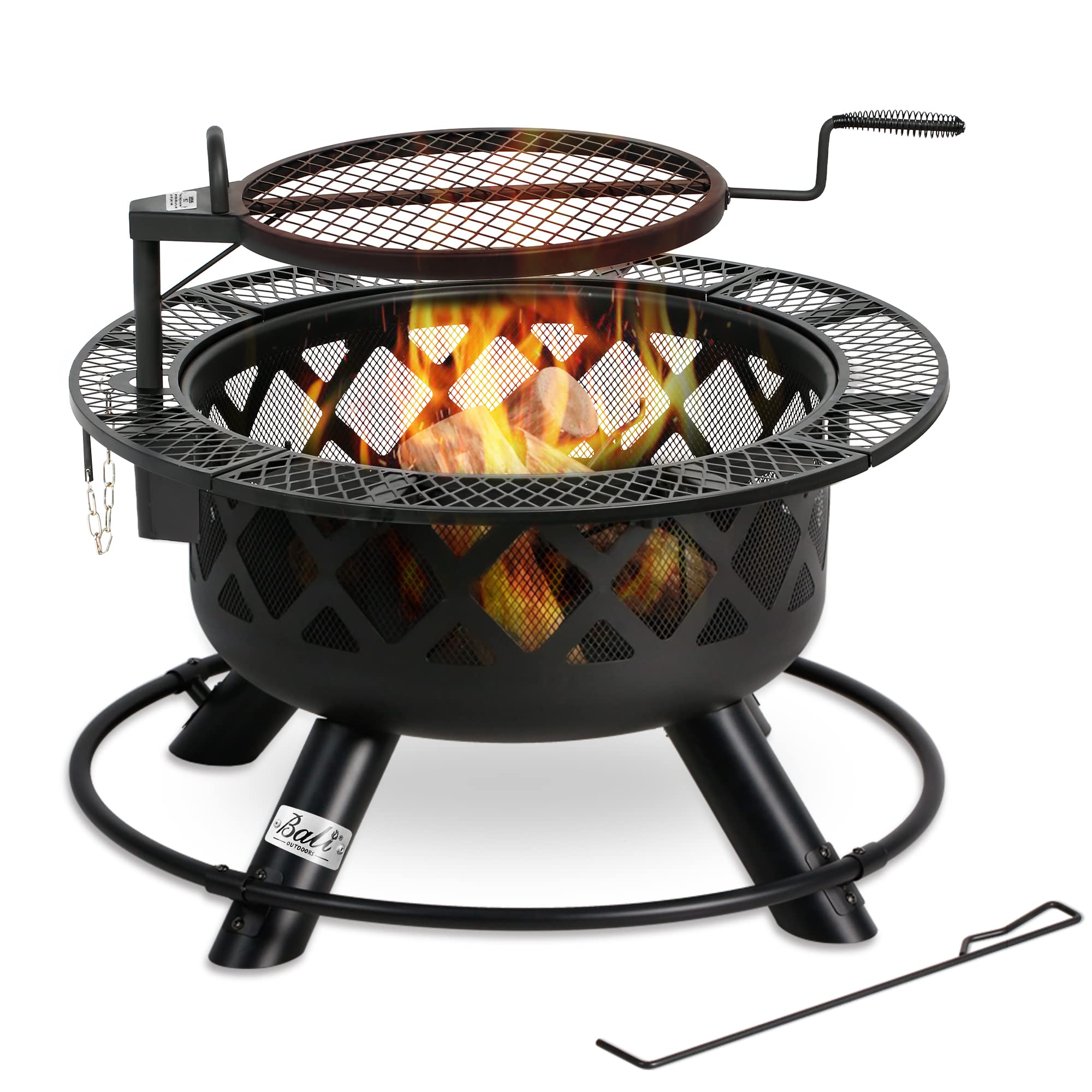 BALI OUTDOORS 32-Inch Wood Burning Fire Pit with Grill Grate - John Pierce Auto Care