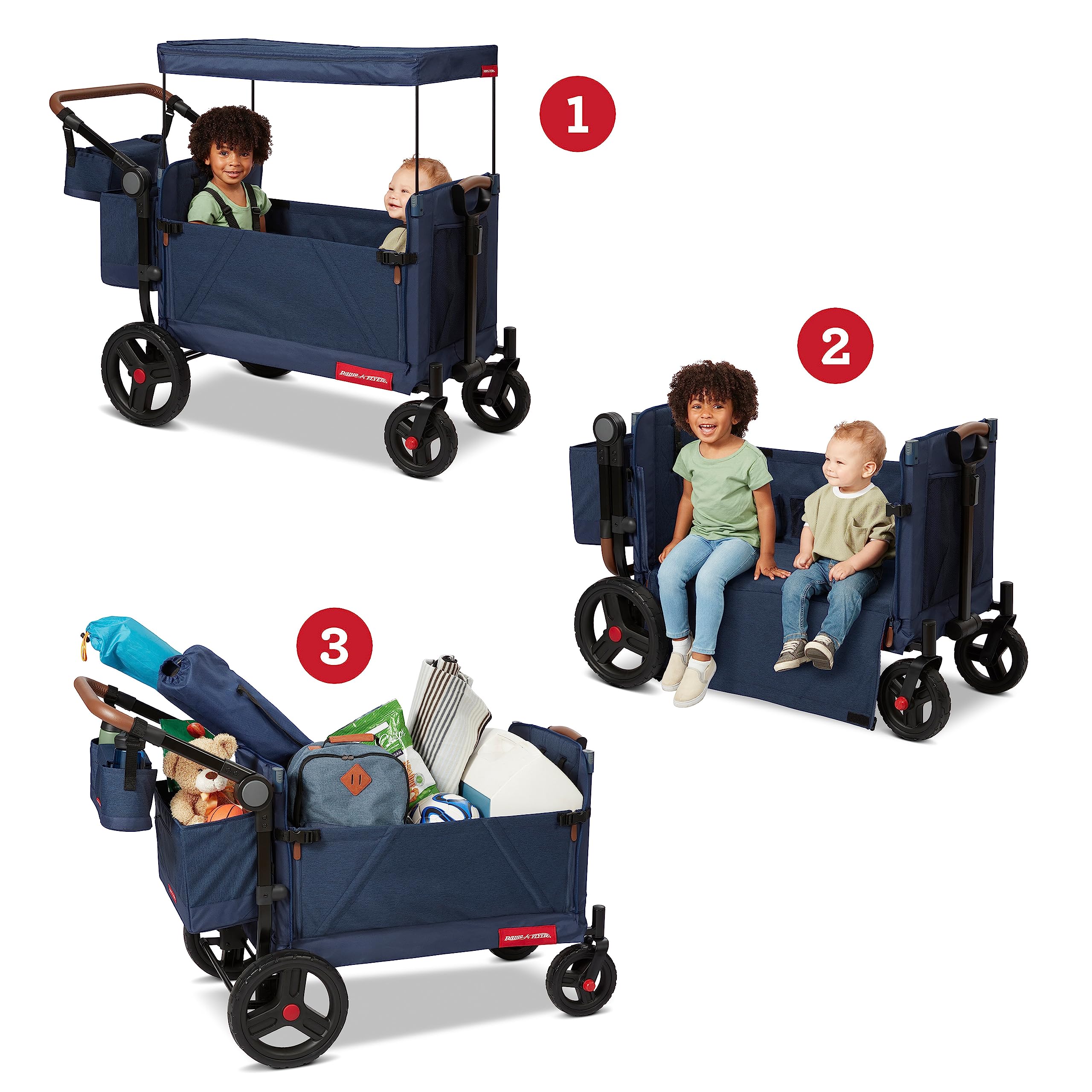 Radio Flyer Atlas Stroll Folding Twin Stroller Wagon - John Pierce Auto Care