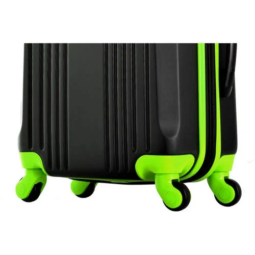 Olympia U.S.A. Apache 3-Piece Expandable Hardcase Luggage Set with Spinner Wheels, Black/Lime - John Pierce Auto Care