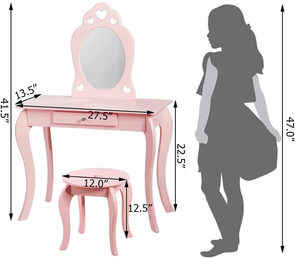 Fireflowery Princess Pretend Vanity Set with Detachable Mirror - John Pierce Auto Care
