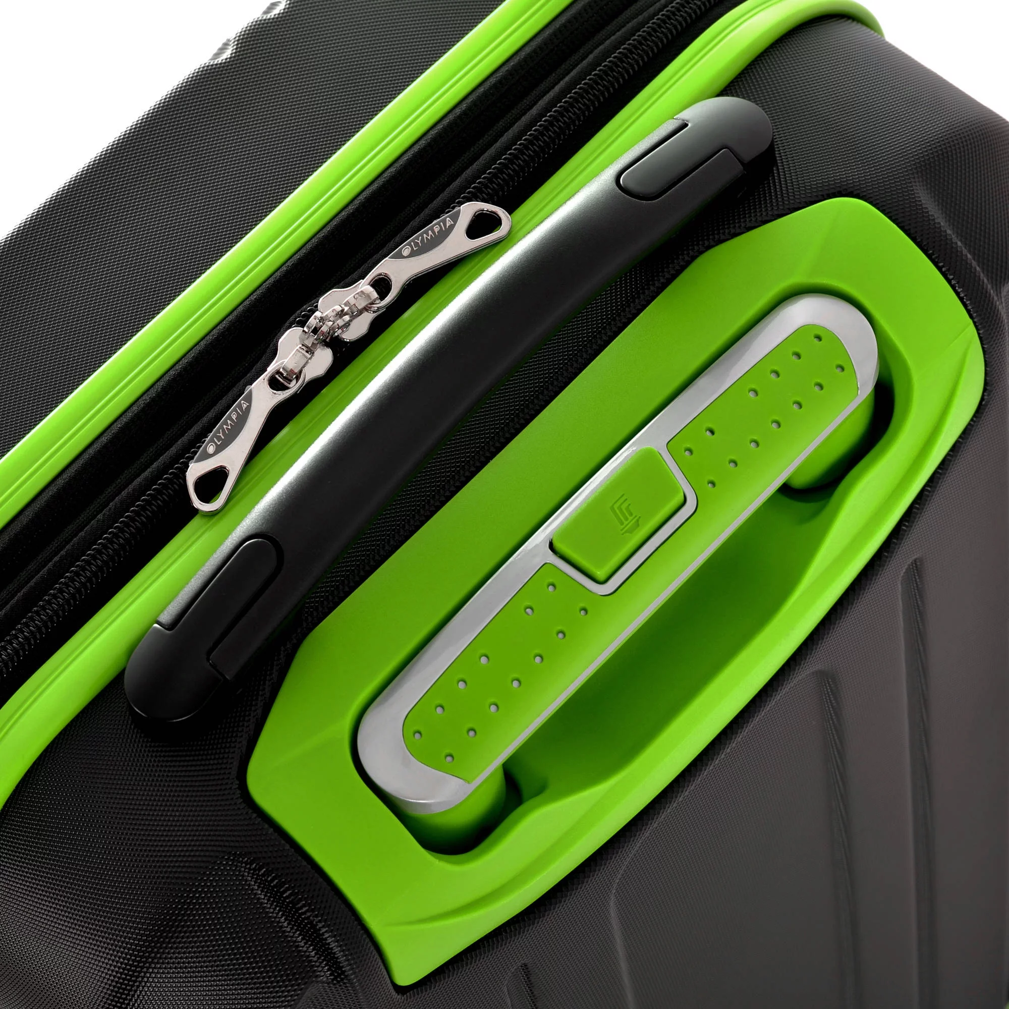 Olympia U.S.A. Apache 3-Piece Expandable Hardcase Luggage Set with Spinner Wheels, Black/Lime - John Pierce Auto Care