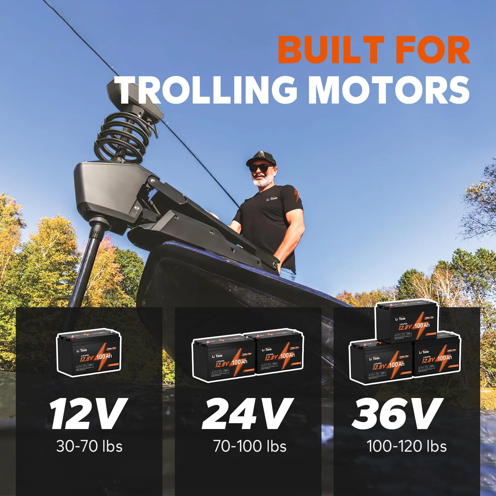LiTime 12V 100Ah TM LiFePO4 Lithium Trolling Motor Battery - John Pierce Auto Care