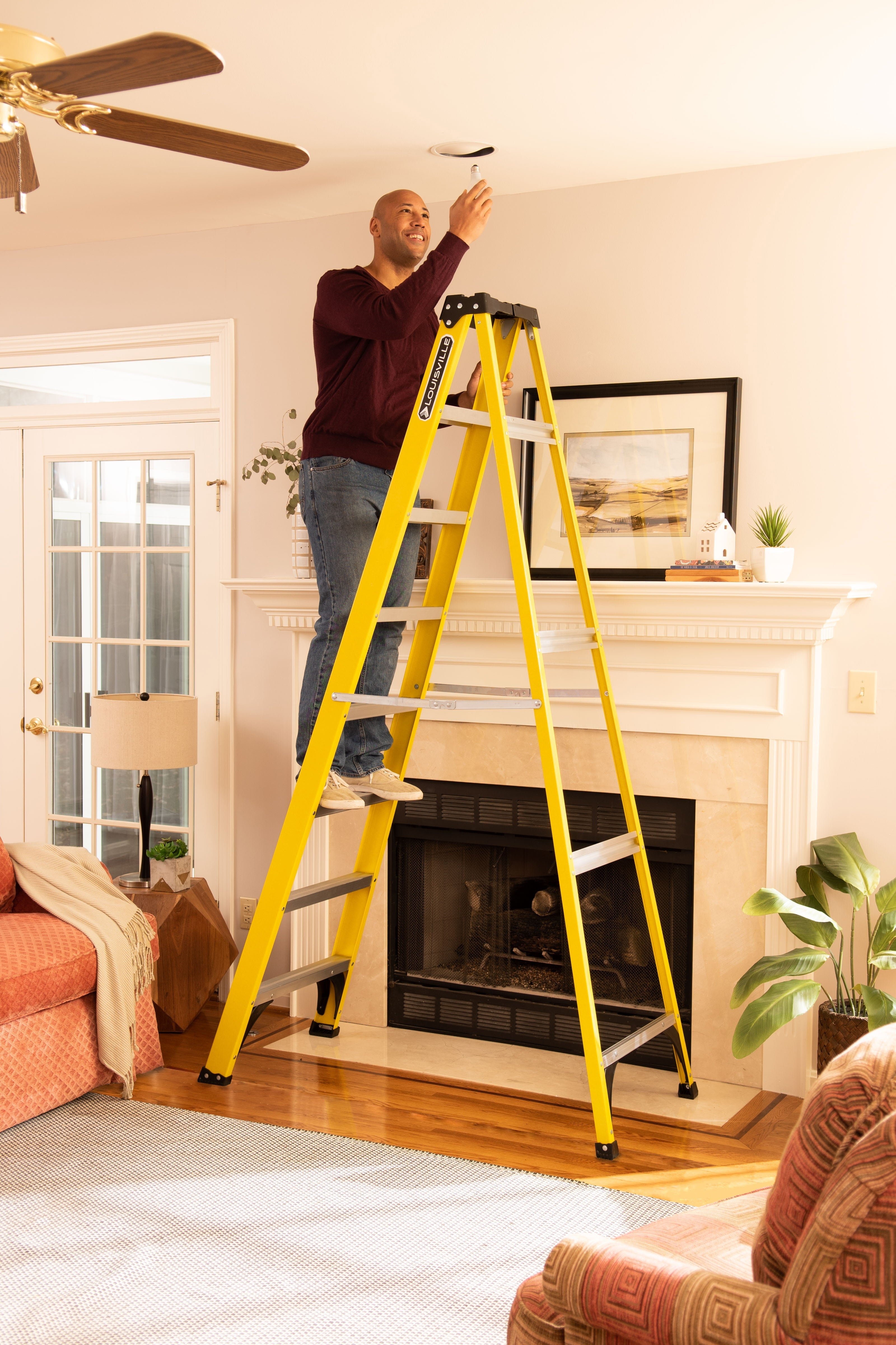 Louisville Ladder 8-Foot Fiberglass Step Ladder (W-3118-08) - John Pierce Auto Care