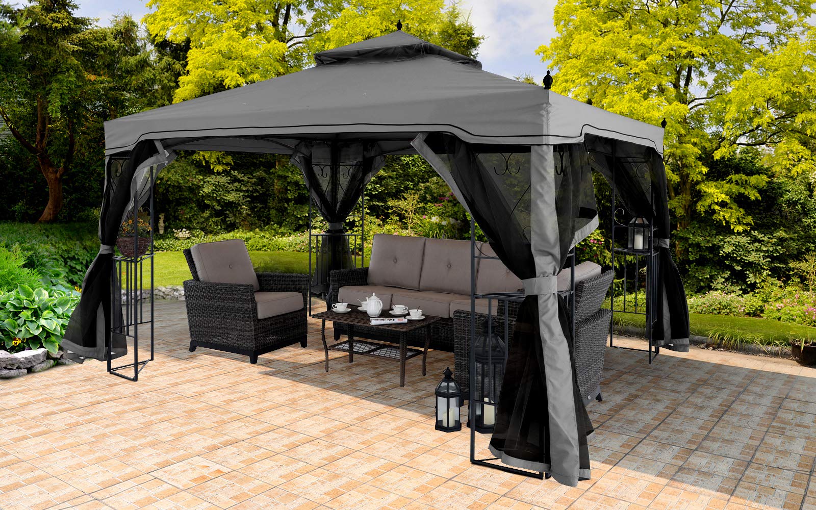 MASTERCANOPY Double-Tiered Mosquito Netting Replacement for Gazebo - John Pierce Auto Care