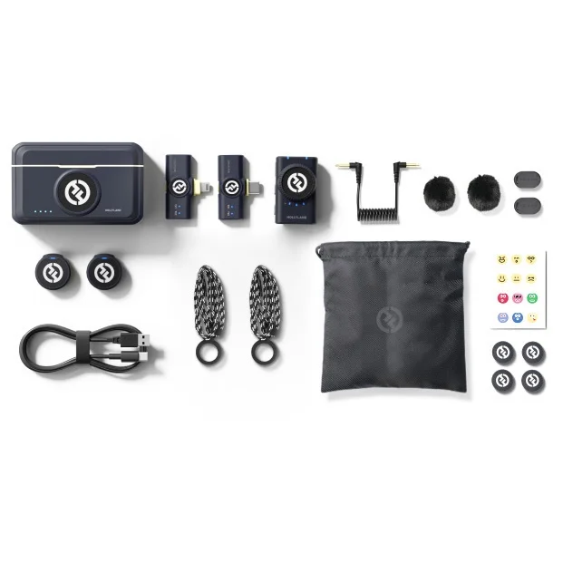 Hollyland LARK M2 DUO 2-Person Wireless Combo Microphone System (2.4 GHz, Shine Charcoal) - John Pierce Auto Care