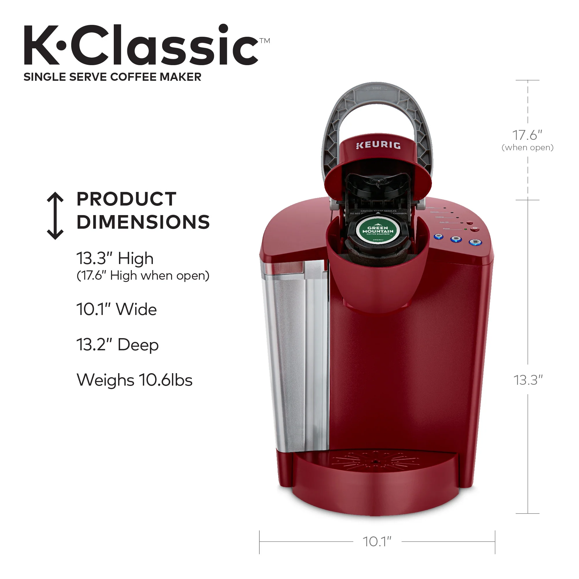 Keurig K-Classic Single Serve K-Cup Pod Coffee Maker, Rhubarb - John Pierce Auto Care