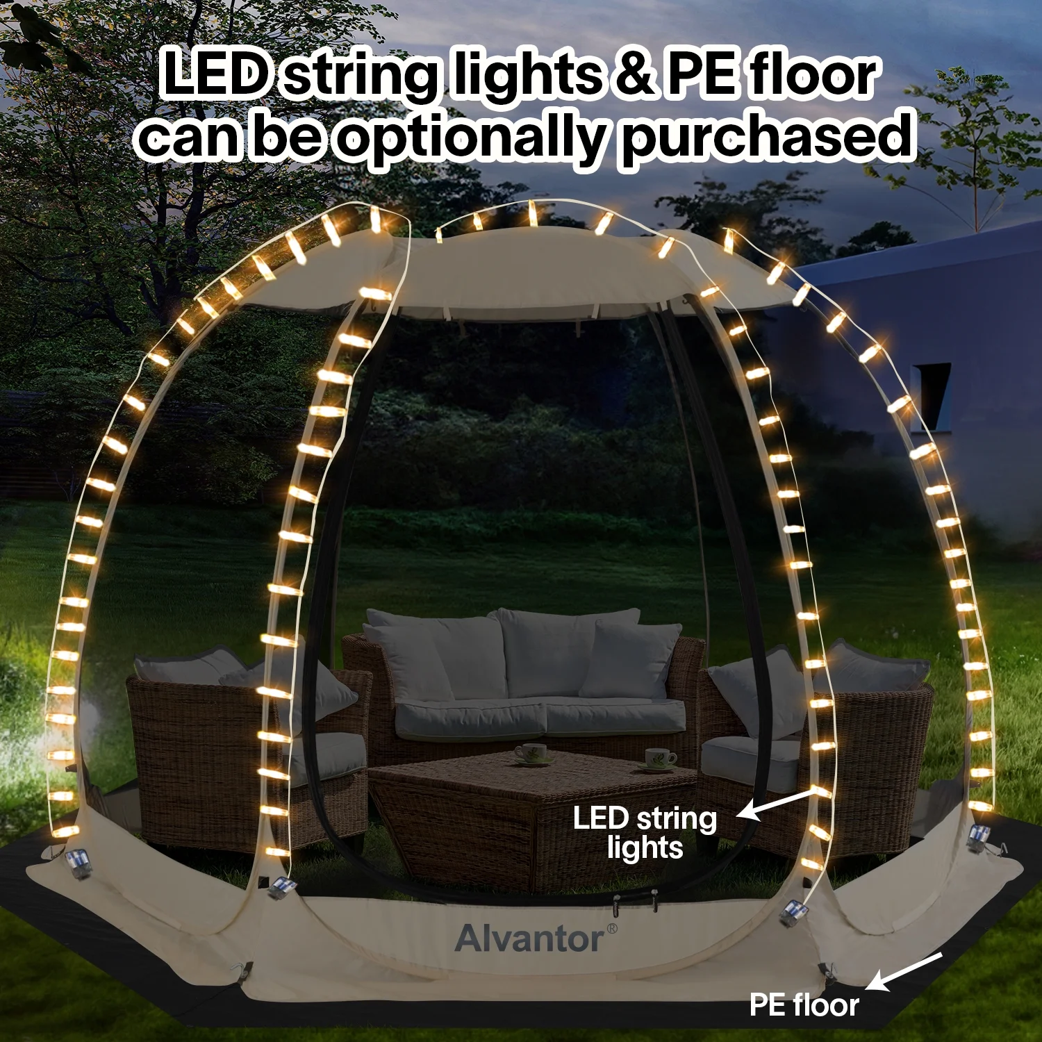 Screen Room House 10x10 Outdoor Family Camping Tent Pop Up Sun Shade Canopy Dining Gazebo by Alvantor - John Pierce Auto Care