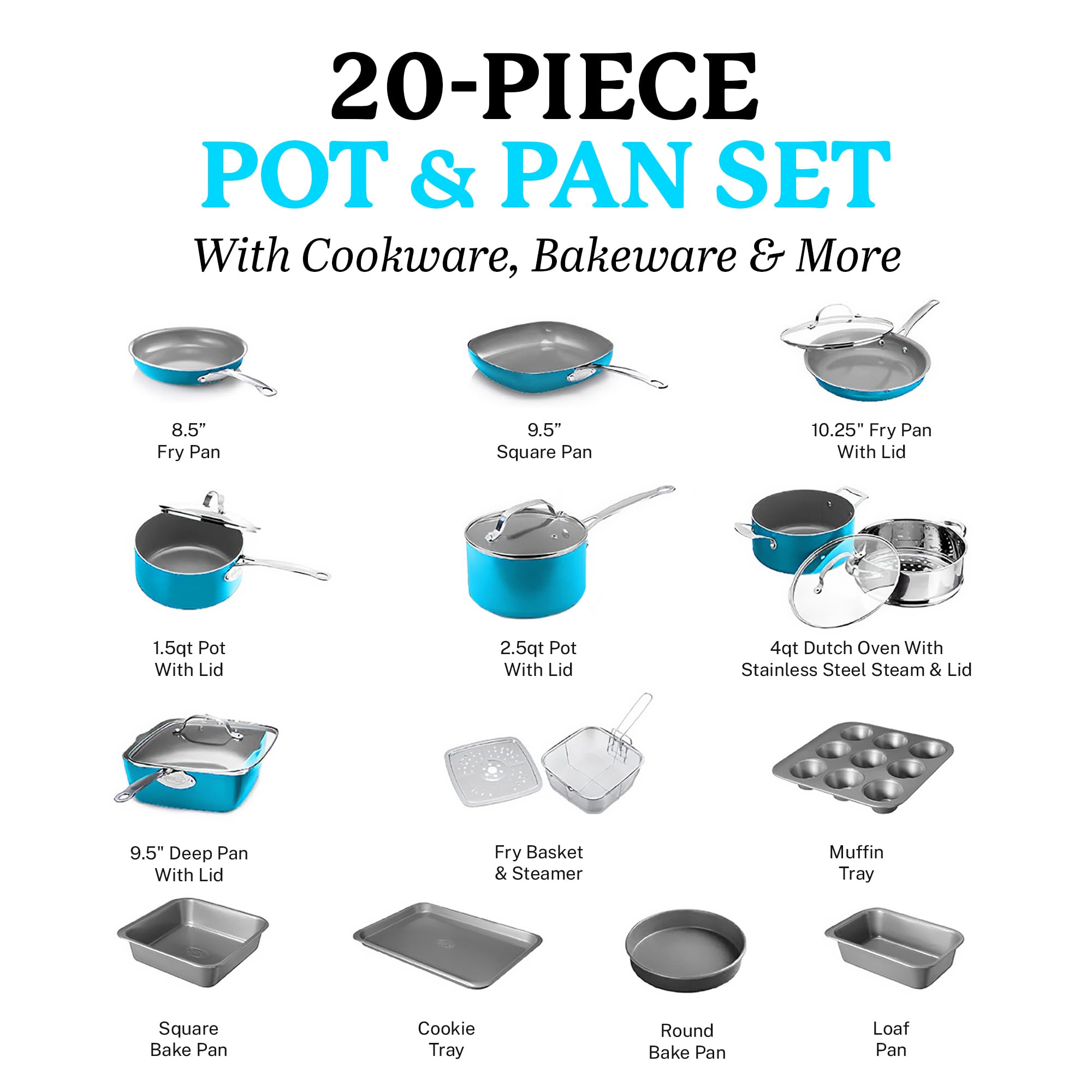 Gotham Steel Nonstick Ceramic Cookware and Bakeware Set - John Pierce Auto Care