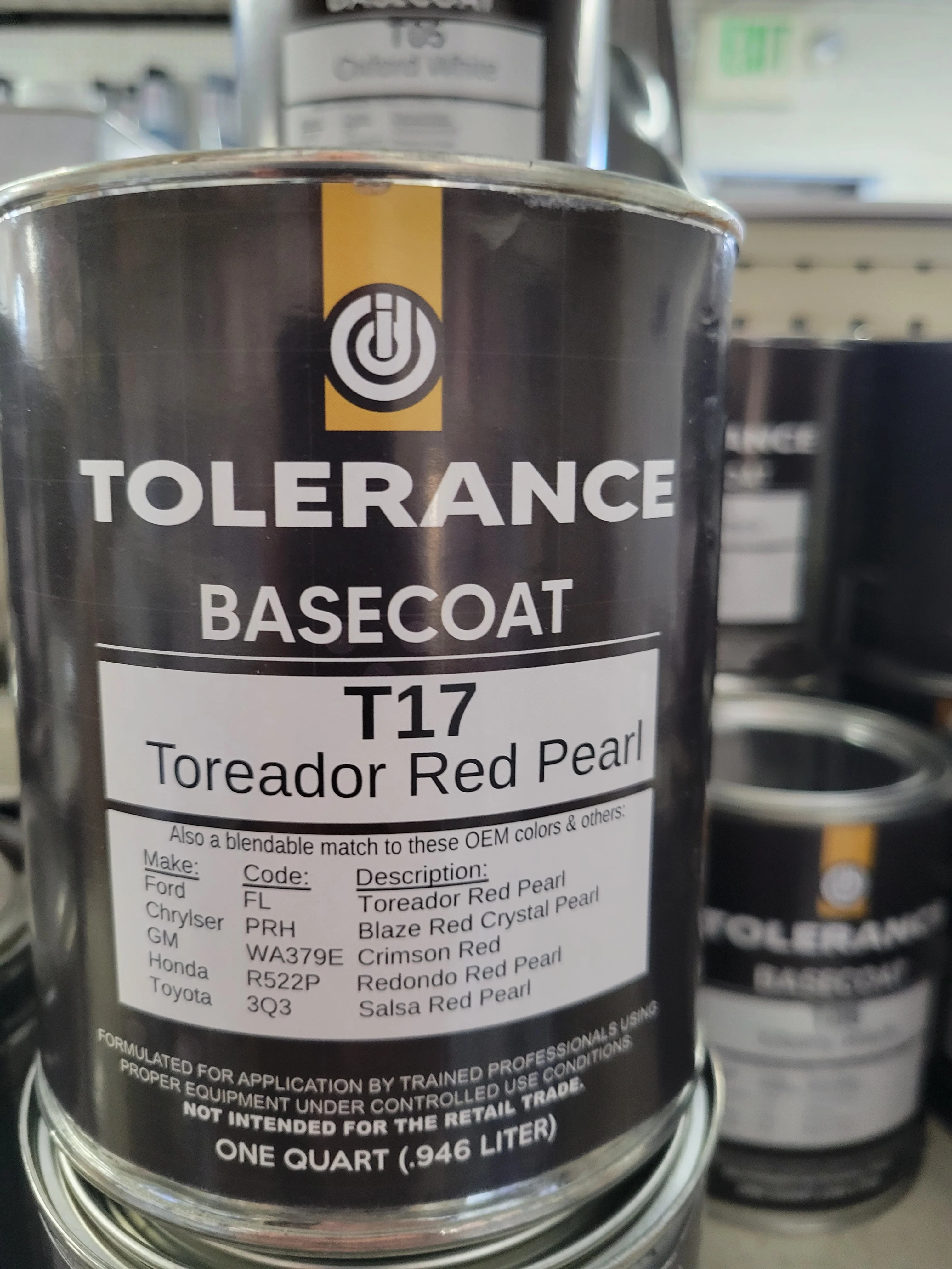 Ford code FL Toreador Red Pearl base coat QT mix 1 to 1 T17 - John Pierce Auto Care