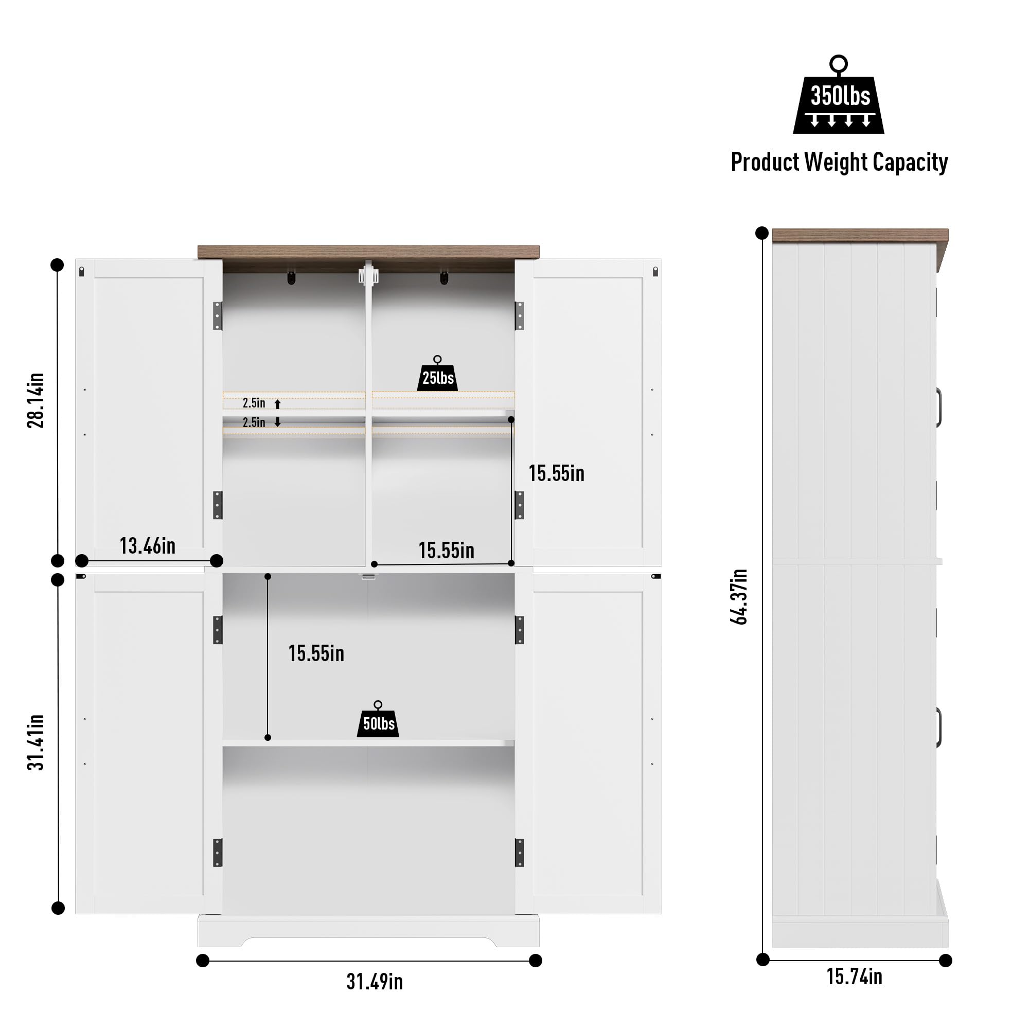 HOSTACK 64-Inch Kitchen Pantry Storage Cabinet - John Pierce Auto Care