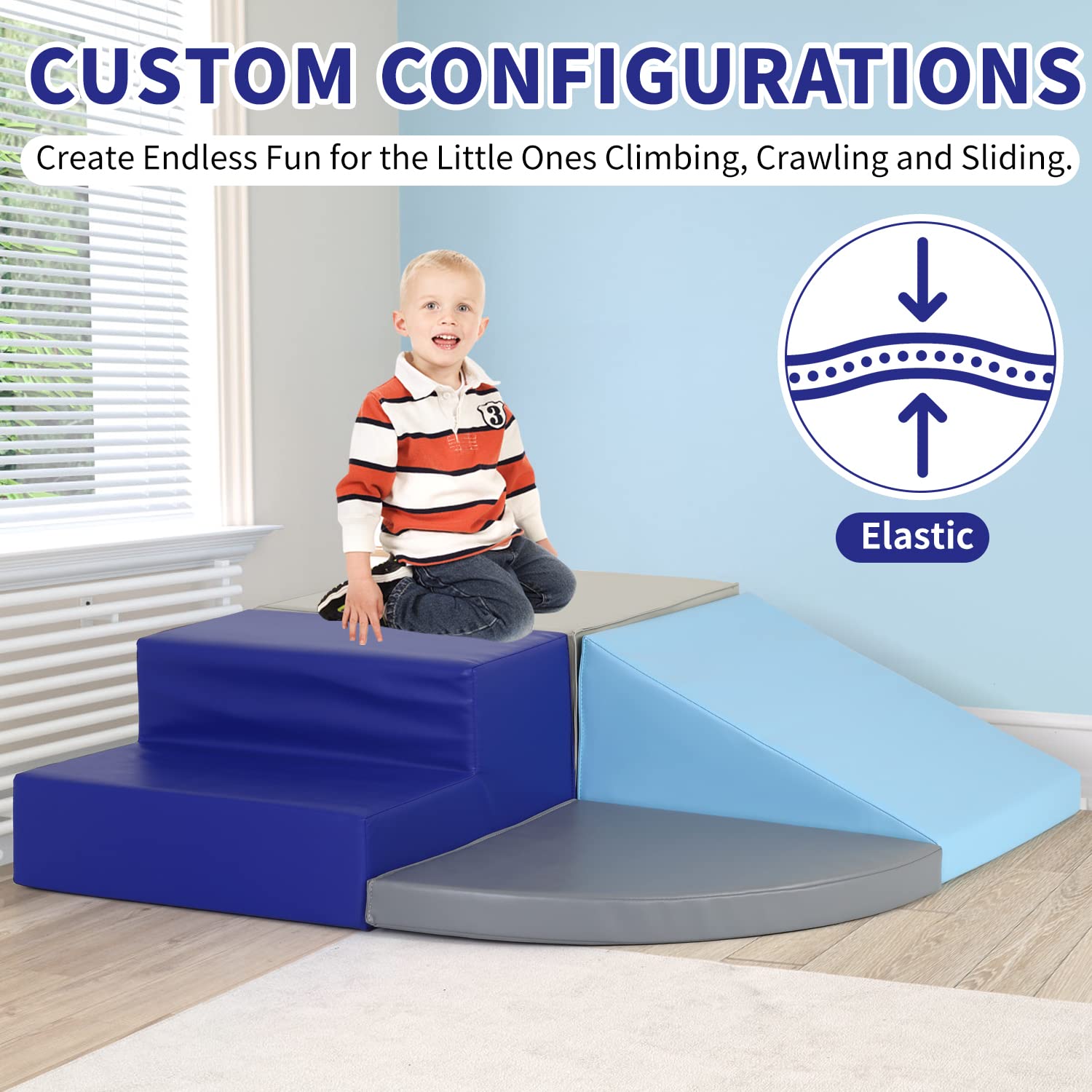 4-Piece Polyurethane Foam Climbing Playset for Toddlers - John Pierce Auto Care