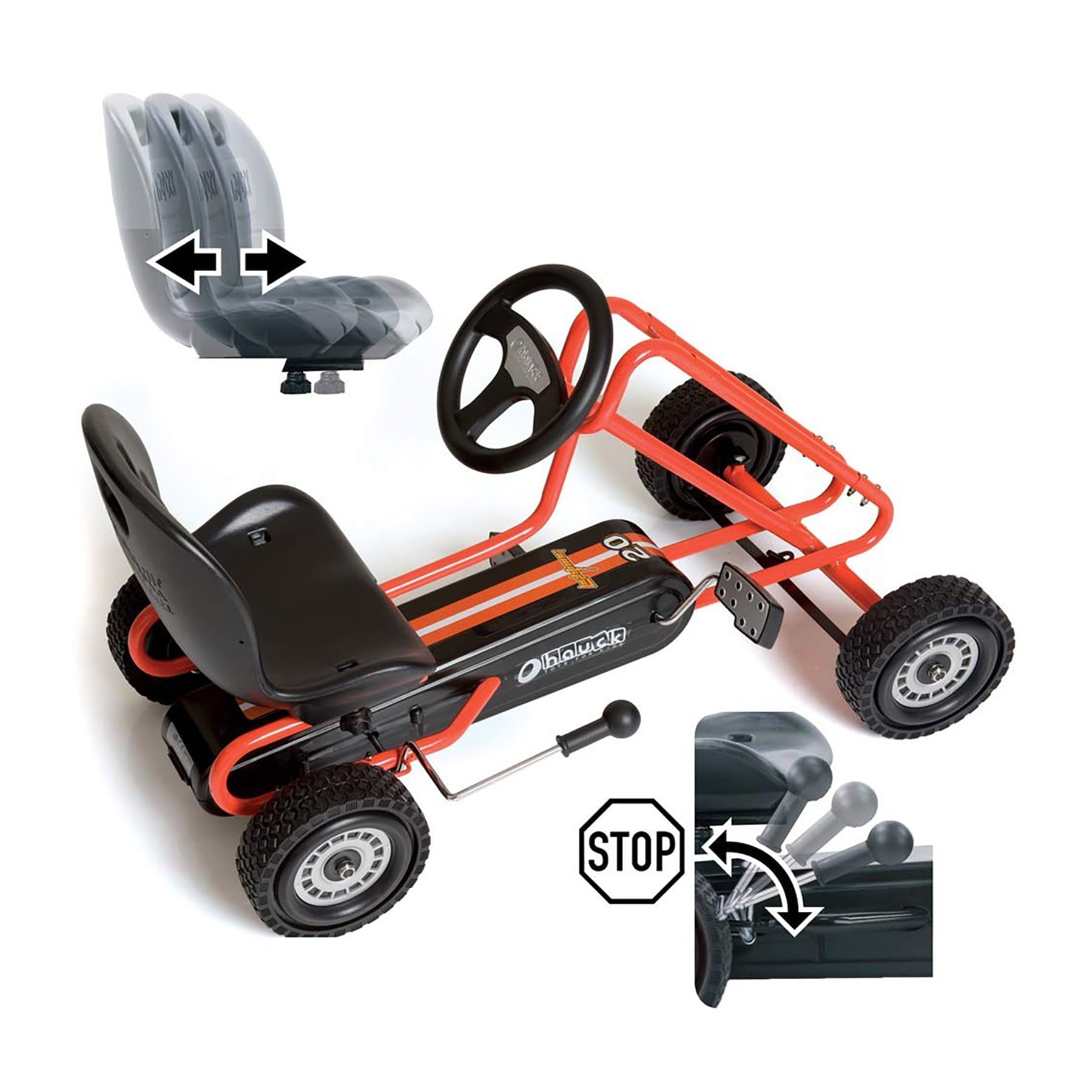 Hauck Lightning Pedal Go Kart Ride-On Toy with Adjustable Seat - John Pierce Auto Care