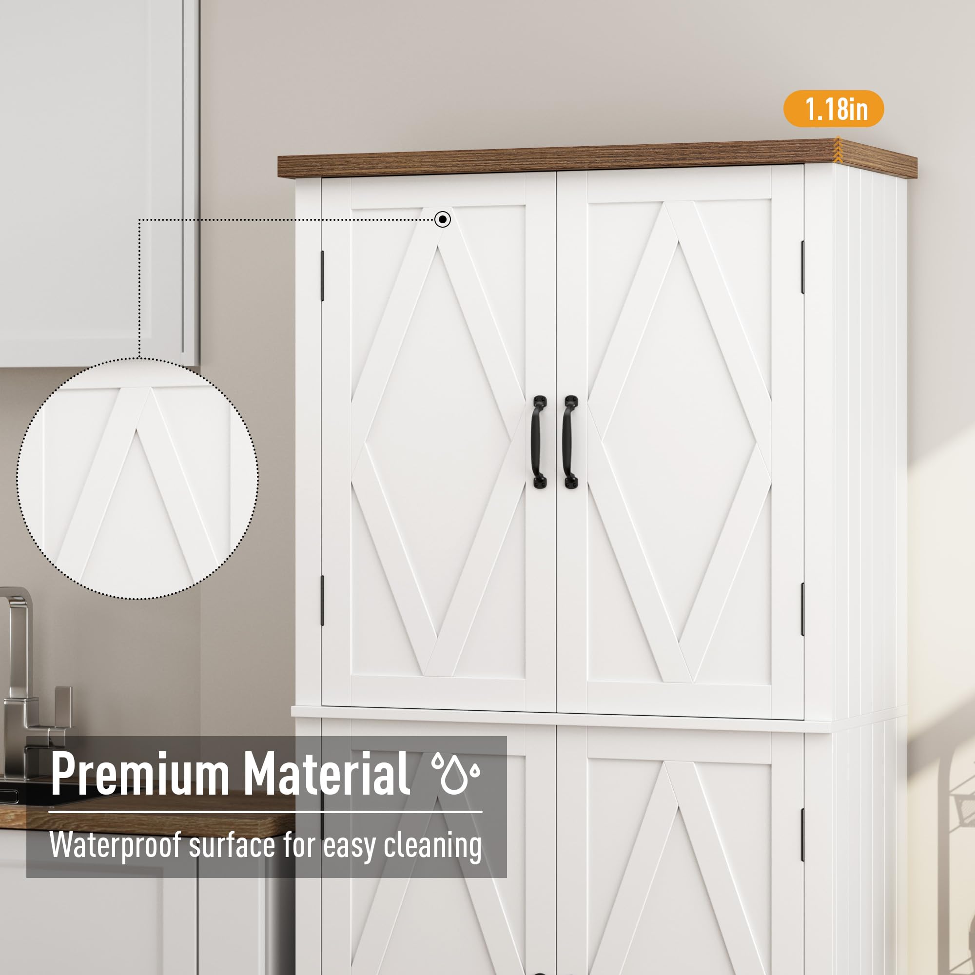 HOSTACK 64-Inch Kitchen Pantry Storage Cabinet - John Pierce Auto Care