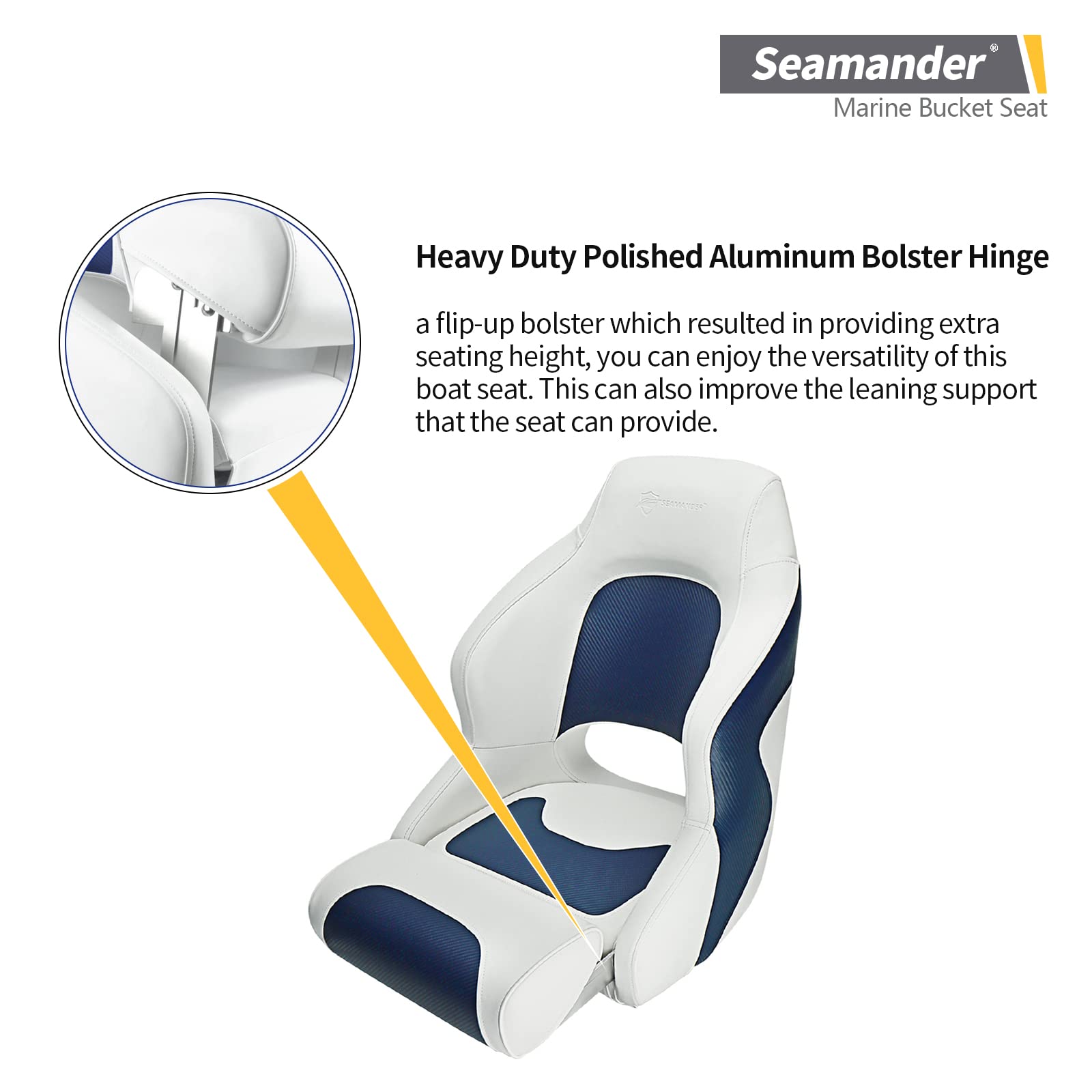 Seamander Premium White Captain Bucket Sport Boat Seat - John Pierce Auto Care