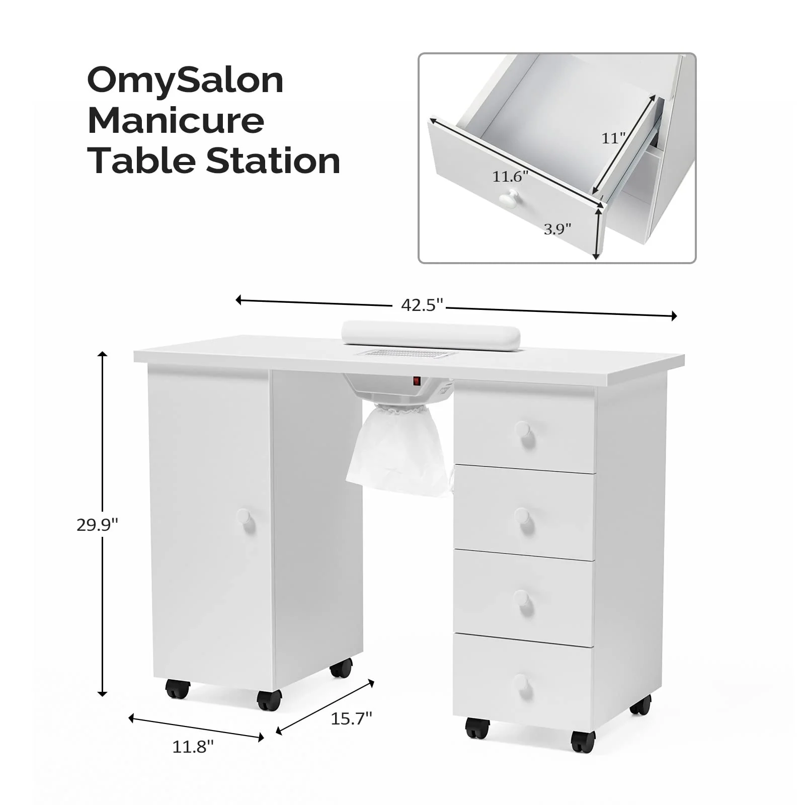 OmySalon Manicure Table with Downdraft Vent - John Pierce Auto Care