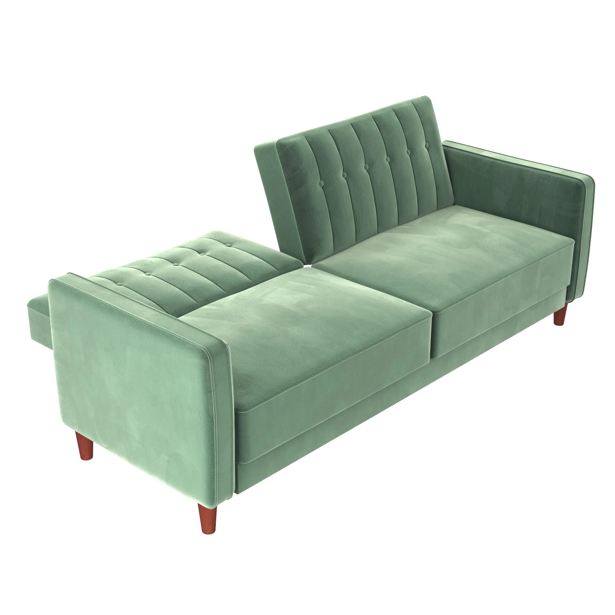 DHP Pin Tufted Transitional Futon, Light Green Velvet - John Pierce Auto Care