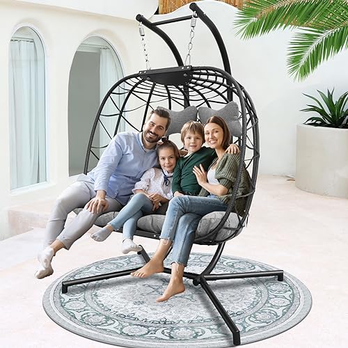 NICESOUL Wicker Rattan Hanging Swing Egg Chair with Stand - John Pierce Auto Care