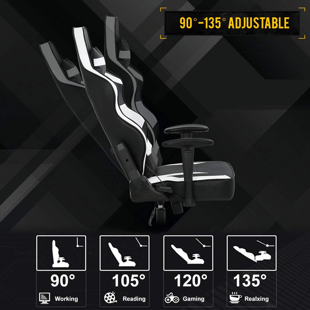 Big and Tall 500lbs Capacity Ergonomic Gaming Chair (Black) - John Pierce Auto Care