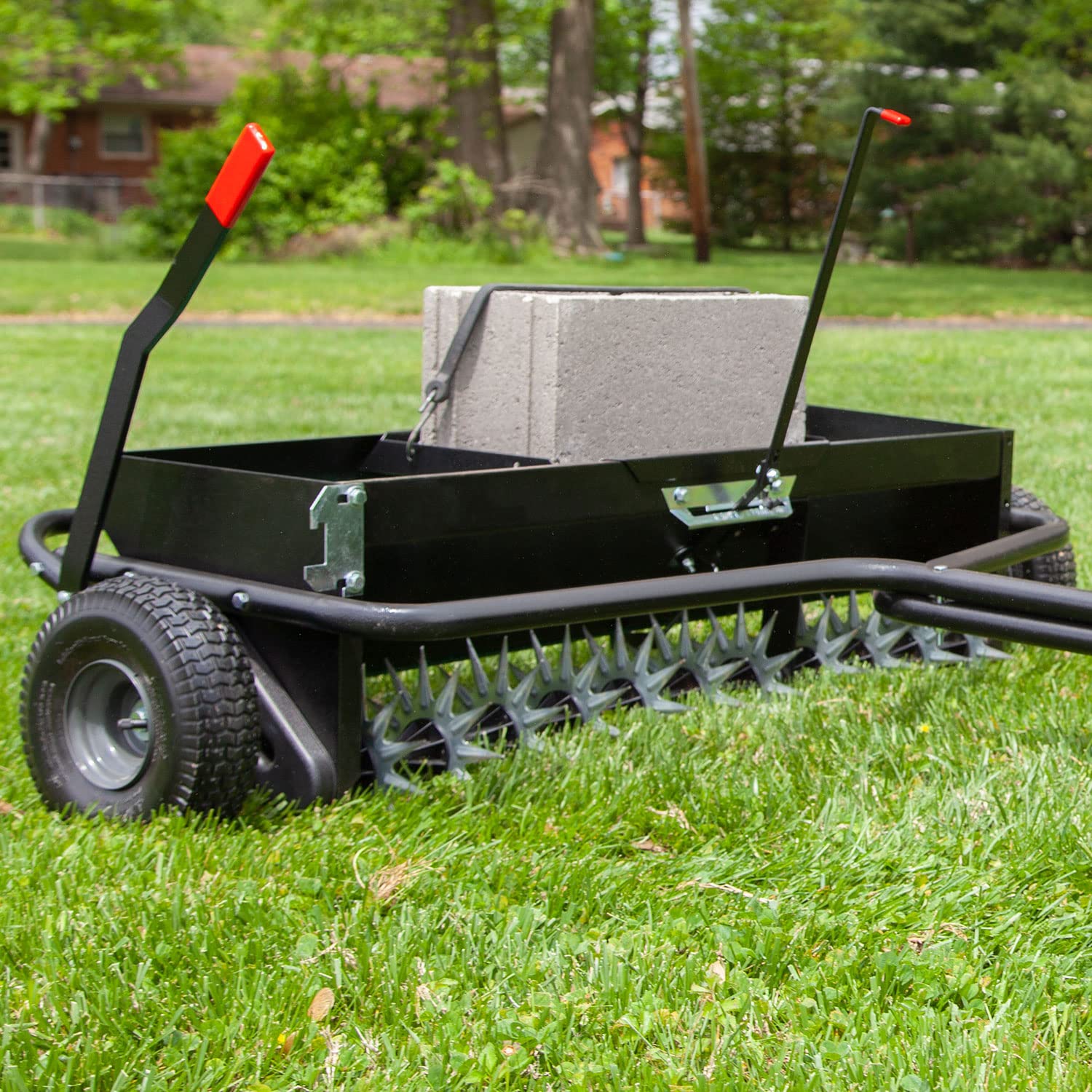 Brinly 40-Inch Combination Tow-Behind Aerator Spreader - John Pierce Auto Care