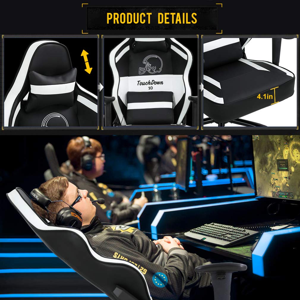 Big and Tall 500lbs Capacity Ergonomic Gaming Chair (Black) - John Pierce Auto Care