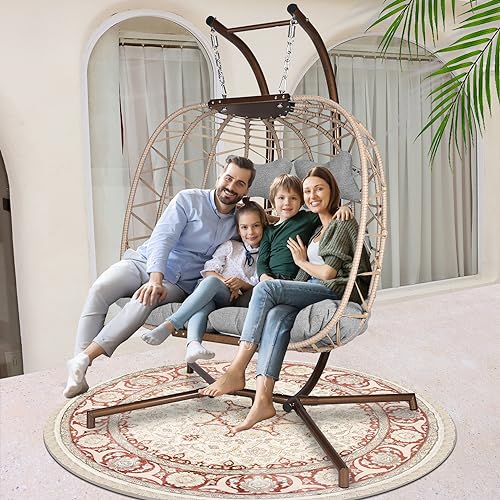 NICESOUL Wicker Rattan Hanging Swing Egg Chair with Stand - John Pierce Auto Care