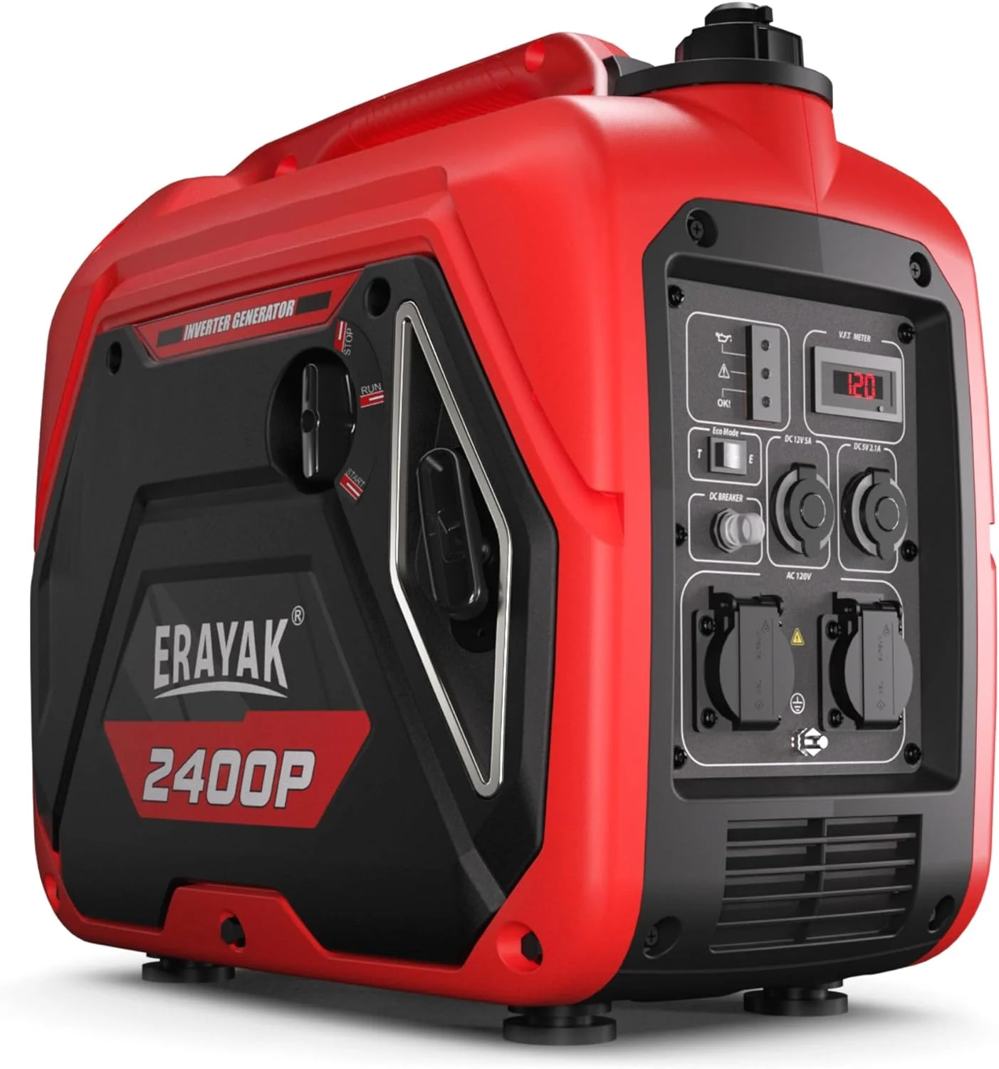 Erayak Portable Inverter Generator 2400W, Super Quiet, For RV, Camping & Home Backup Fuel Gasoline - John Pierce Auto Care