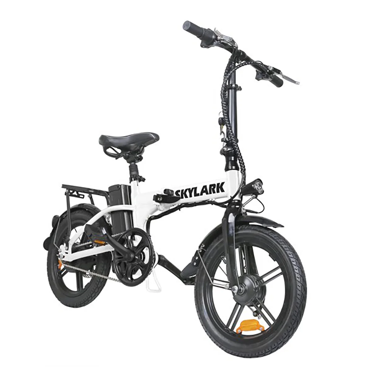 Nakto 16in SKYLARK White Folding City Electric Bicycle/Bike for Men & Women 350w Motor 36V 10Ah Long Lasting Lithium-Ion Battery - John Pierce Auto Care