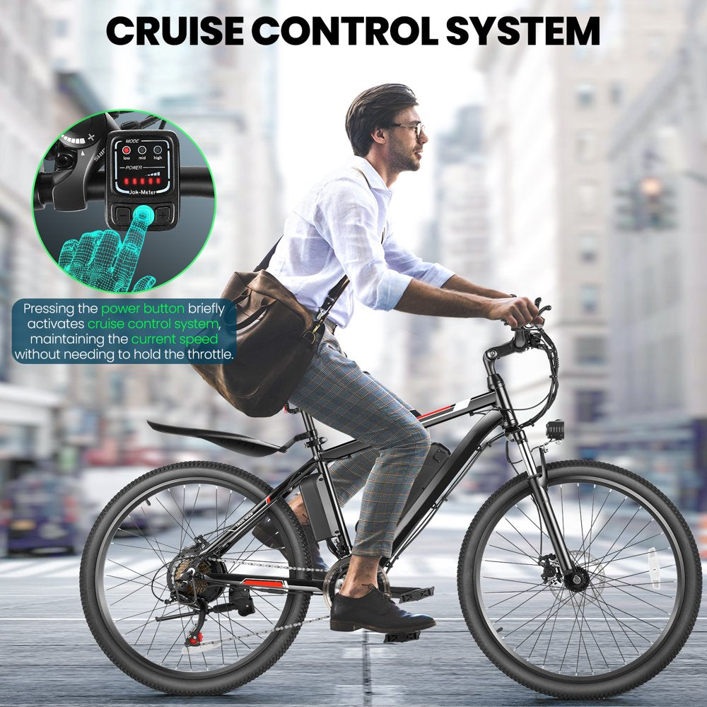 500W Electric Bike 26-Inch Adult E-Bike with Cruise Control - John Pierce Auto Care