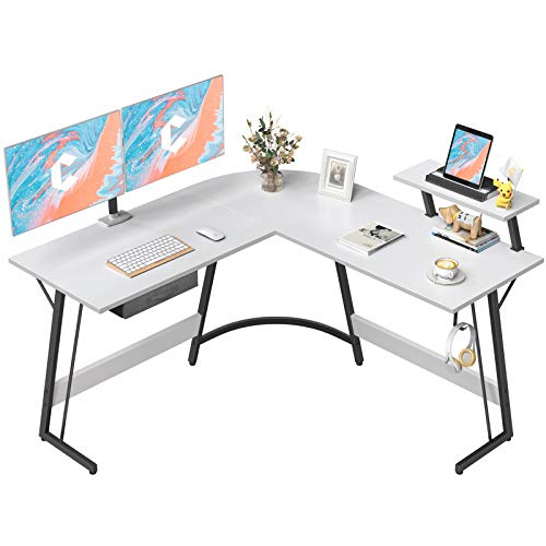 CubiCubi L-Shaped Space-Saving Computer Corner Desk - John Pierce Auto Care