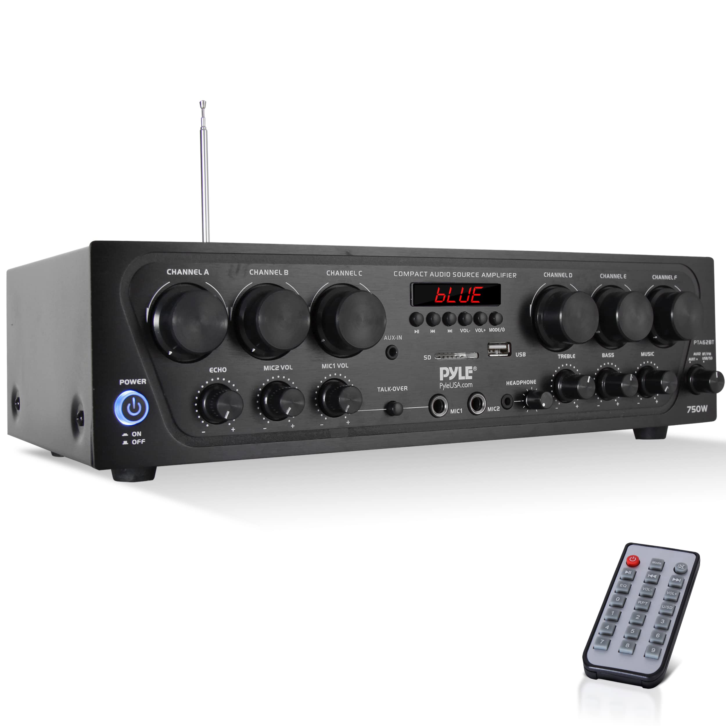 Pyle 6-Channel 750W Home Audio Karaoke Bluetooth Receiver - John Pierce Auto Care