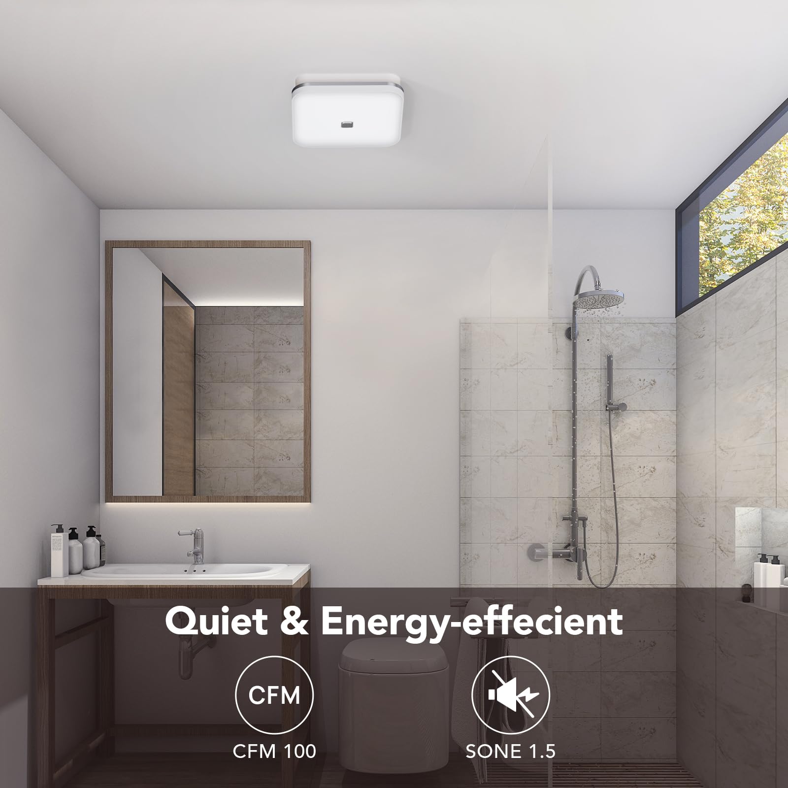 OREiN 100 CFM Bathroom Exhaust Fan with Integrated LED Light - John Pierce Auto Care