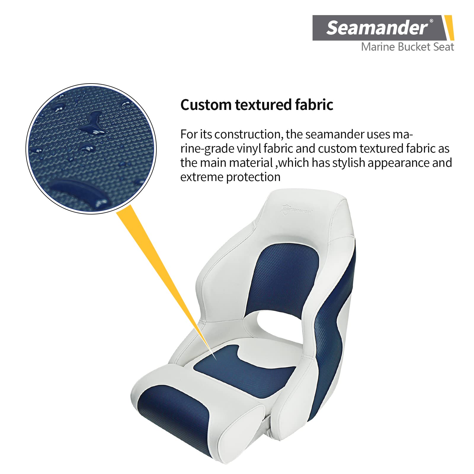 Seamander Premium White Captain Bucket Sport Boat Seat - John Pierce Auto Care