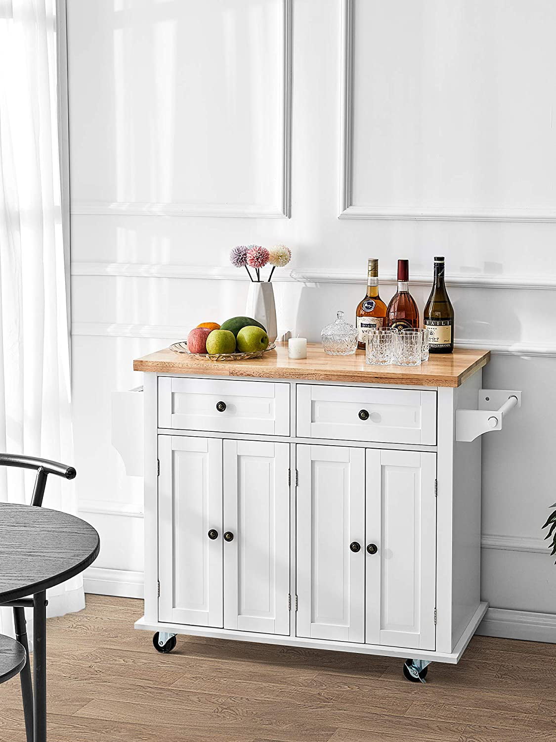 Homfa Kitchen Island Cart on Wheels with Storage Cabinet - John Pierce Auto Care