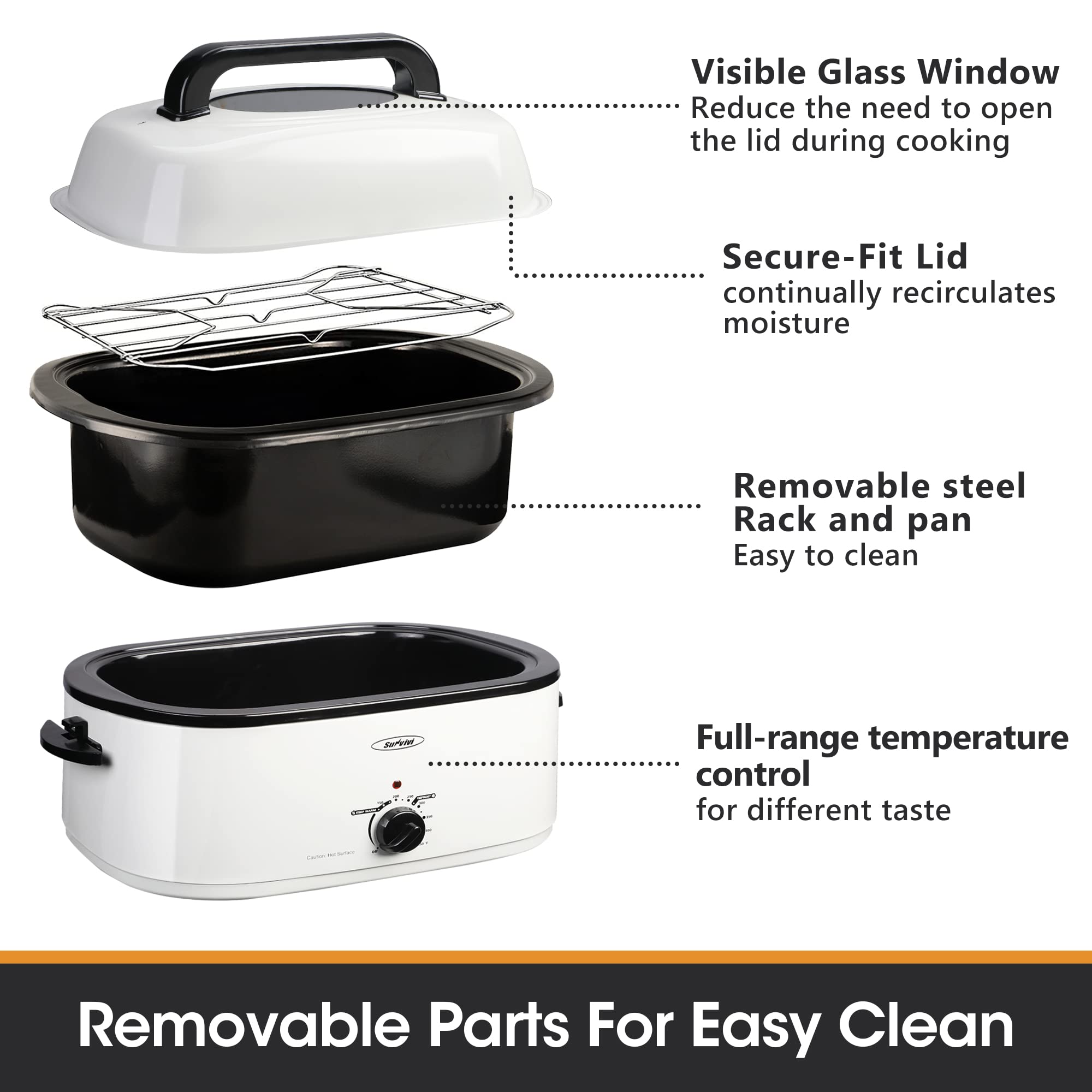 Sunvivi Electric Roaster Oven with Removable Cooking Pan - John Pierce Auto Care