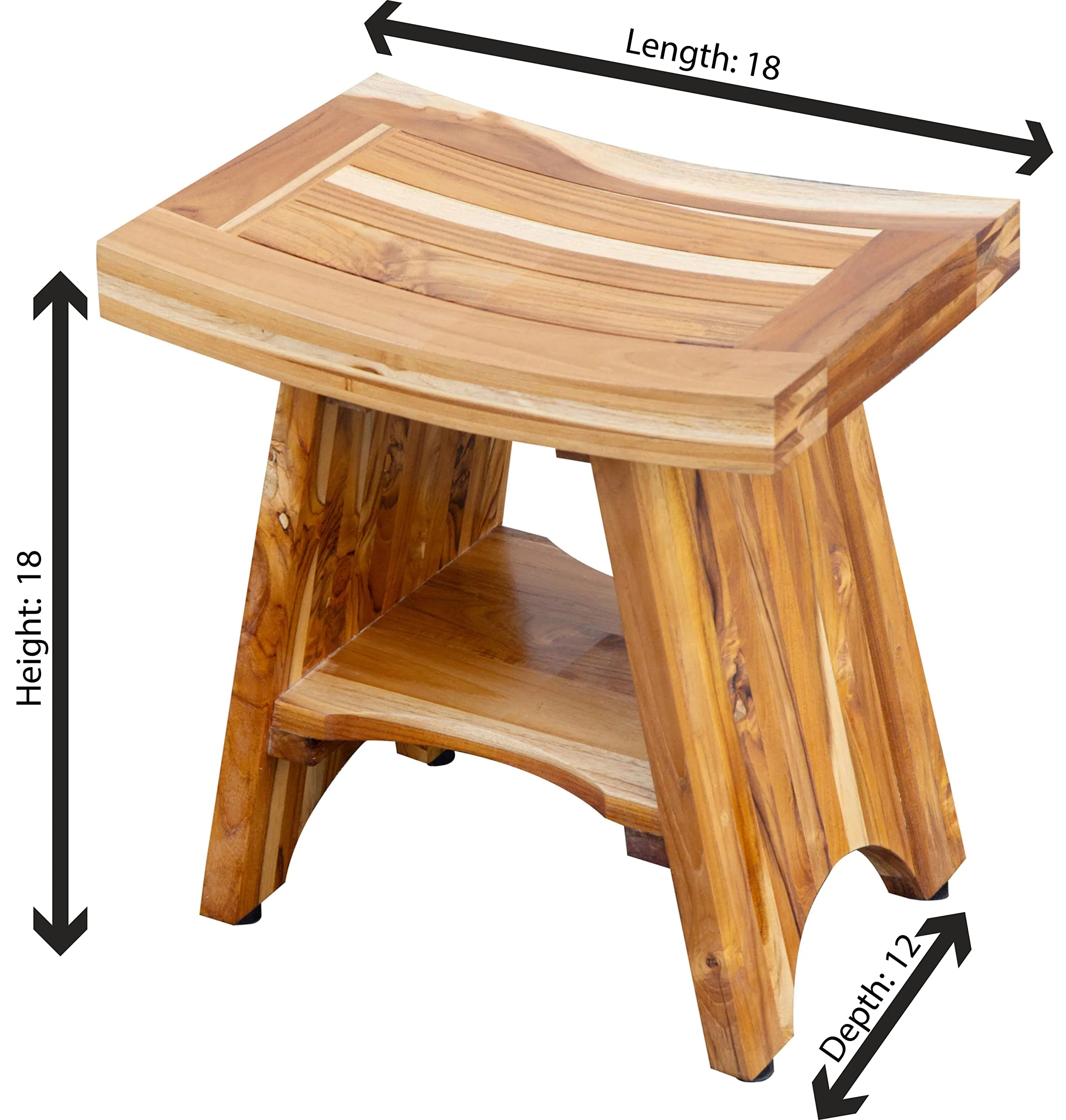 EcoDecors 18-inch Teak Shower Bench - John Pierce Auto Care