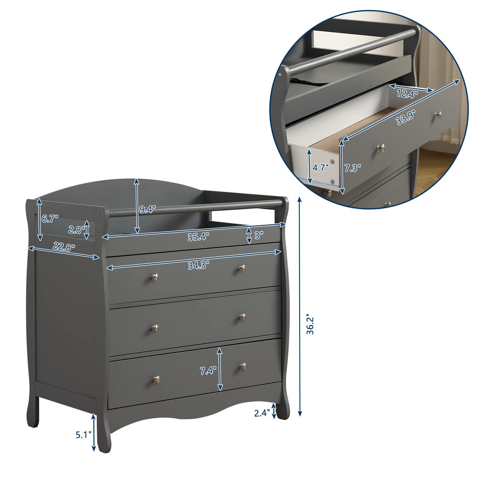 Karl Home Changing Dresser Station for Nursery - John Pierce Auto Care